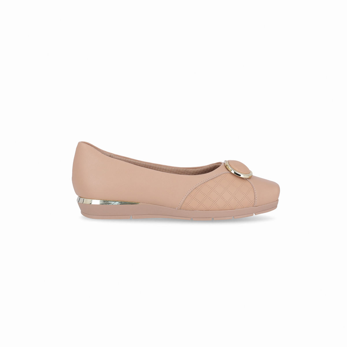 PICCADILLY MAXI - Sapato Fernanda Salto Baixo Nude Claro