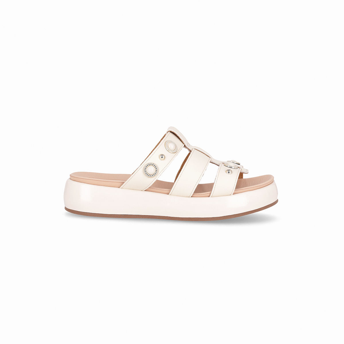 Tamanco Sol Anabela Médio Off White