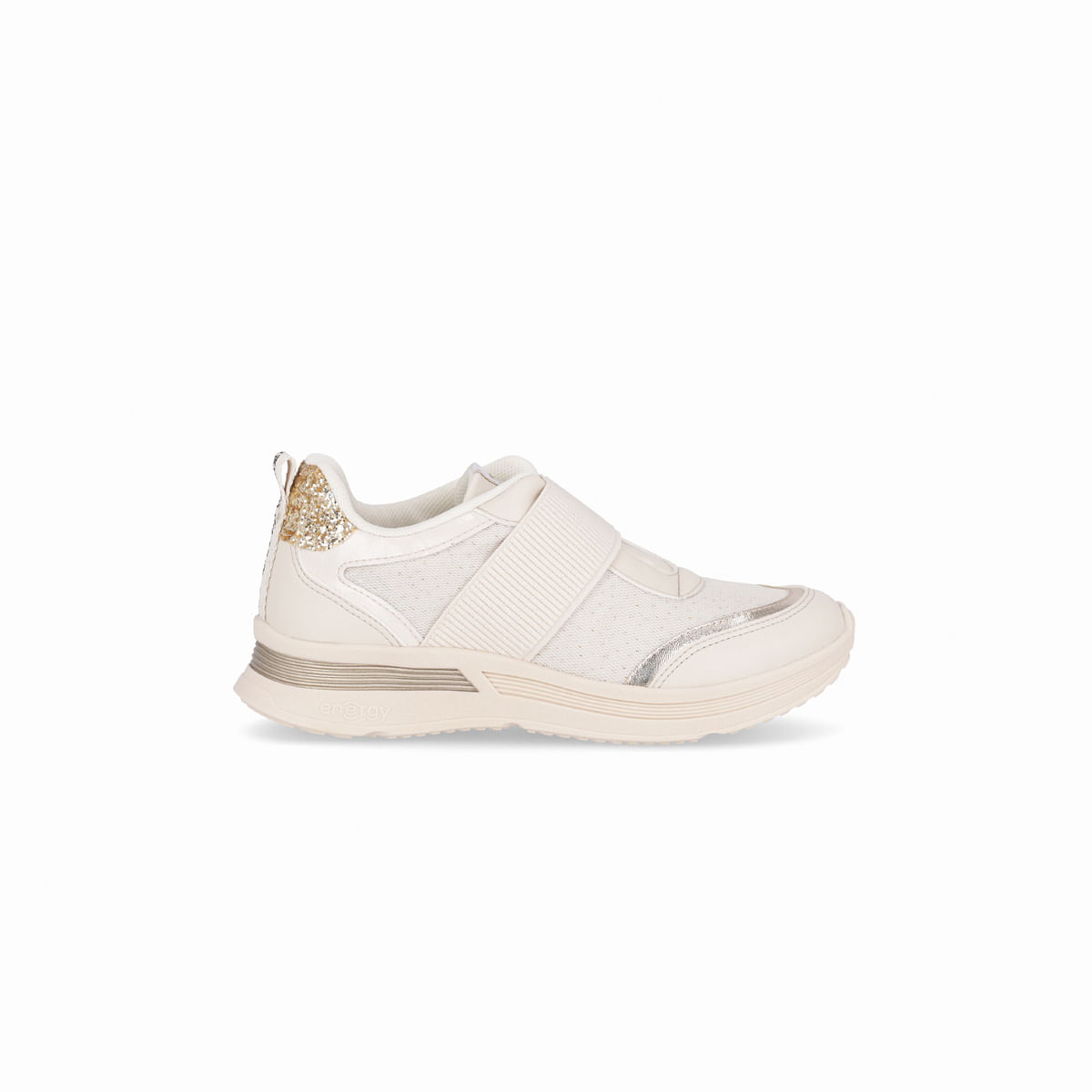 Tênis Energy Médio Off White com Ouro