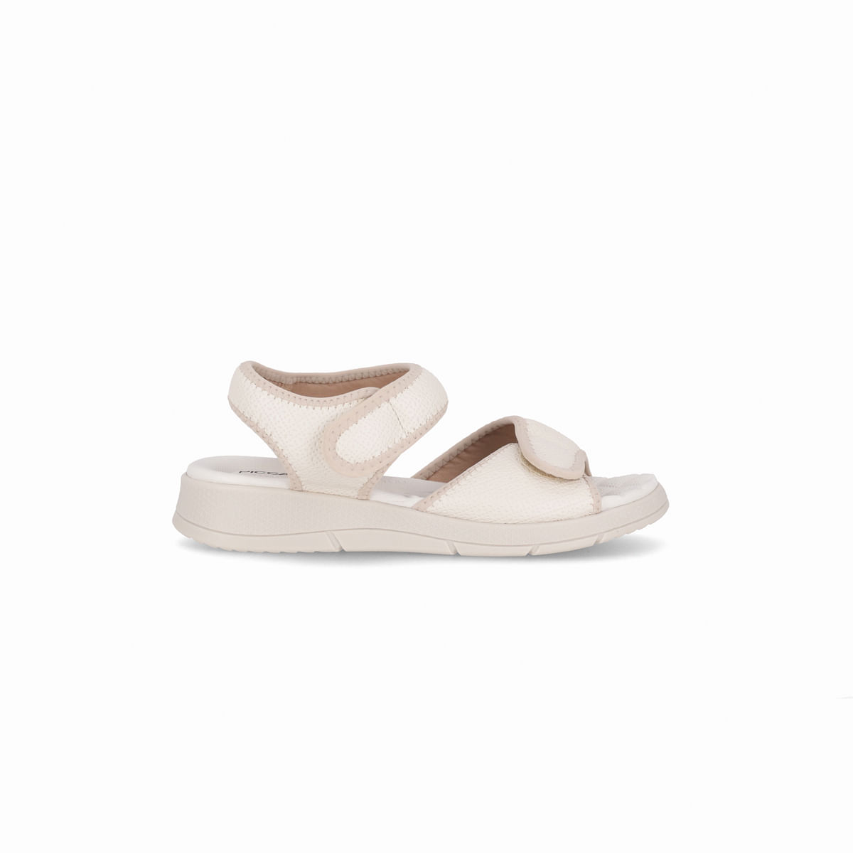 Papete Esporão Anabela Médio Off White com Marfim