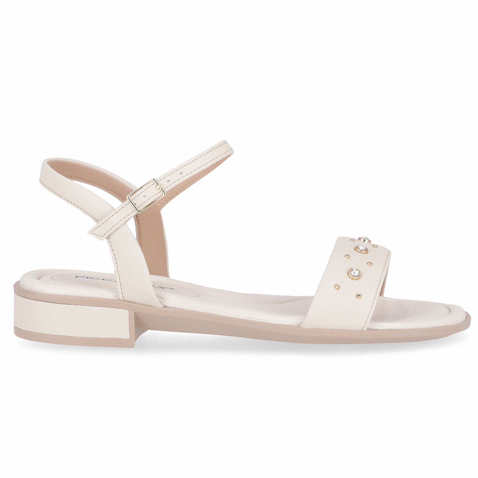 Sandália Taila Salto Baixo Off White