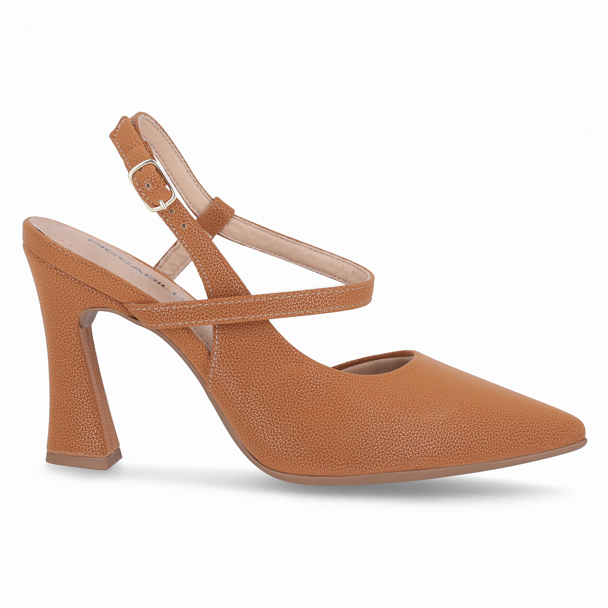 Sapato Slingback Silvana Salto Alto Mascavo