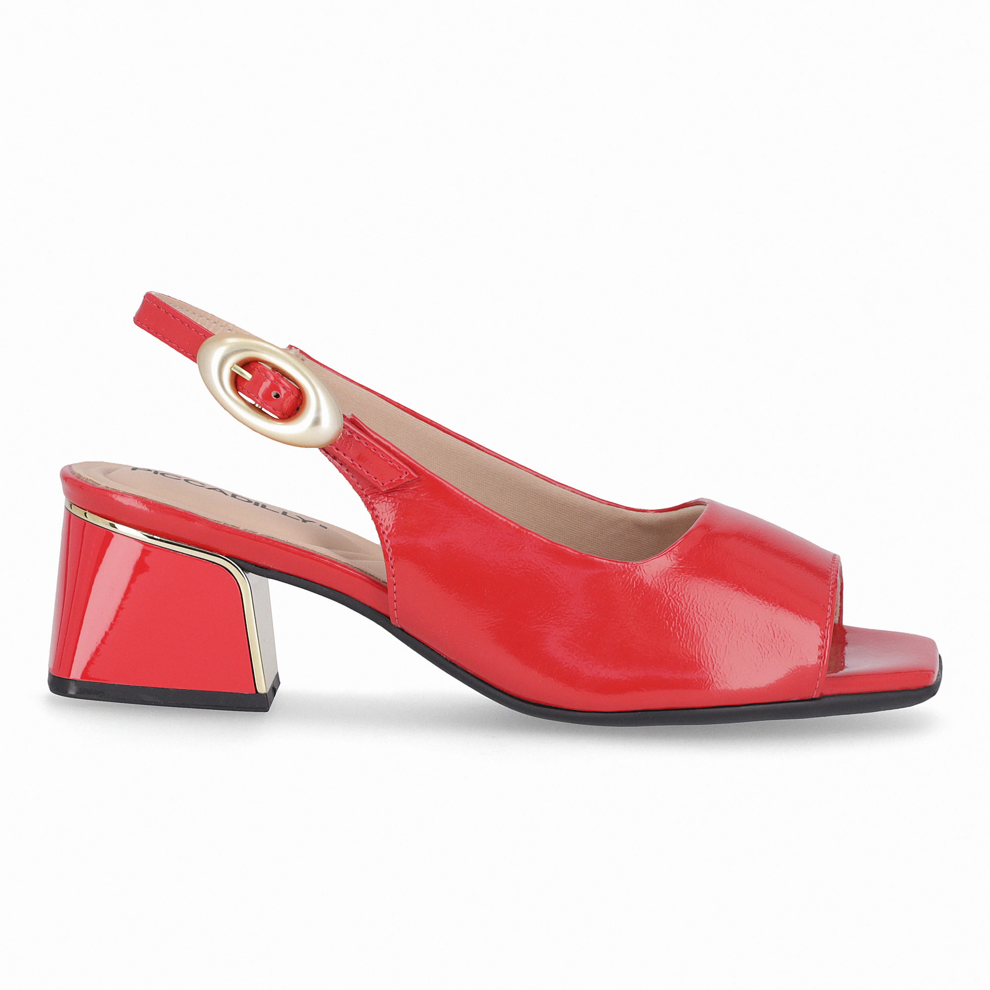 Sapato Slingback Renee Salto Médio Vermelho