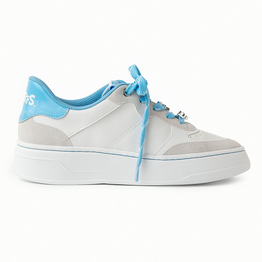 Tênis Smurfs Médio Branco Neve com Azul