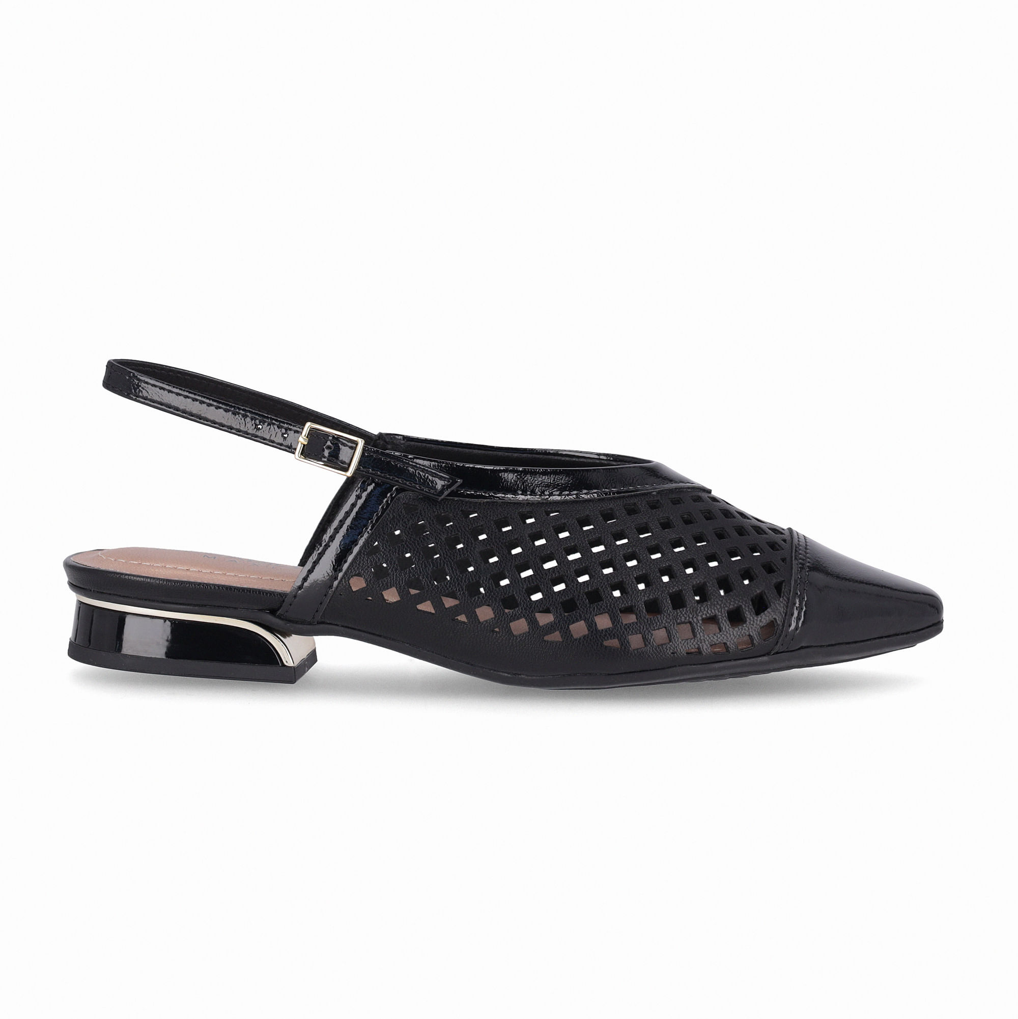 PICCADILLY MAXI - Sapato Slingback Silvia Salto Baixo Off White