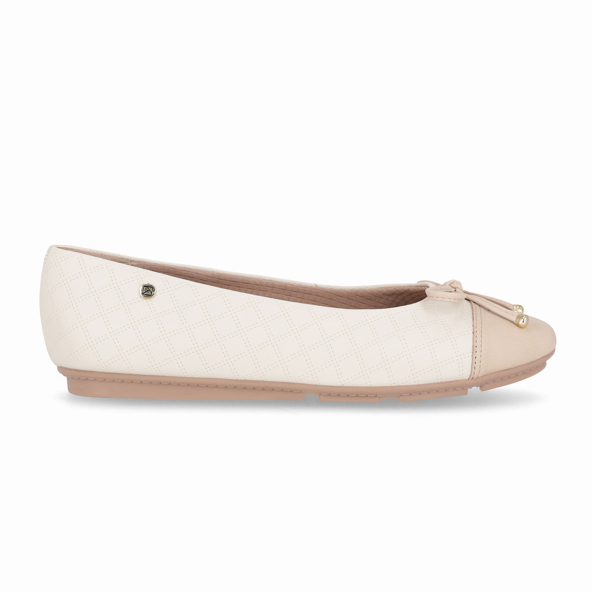 PICCADILLY MAXI - Sapatilha Michele Salto Baixo Off White com Brule