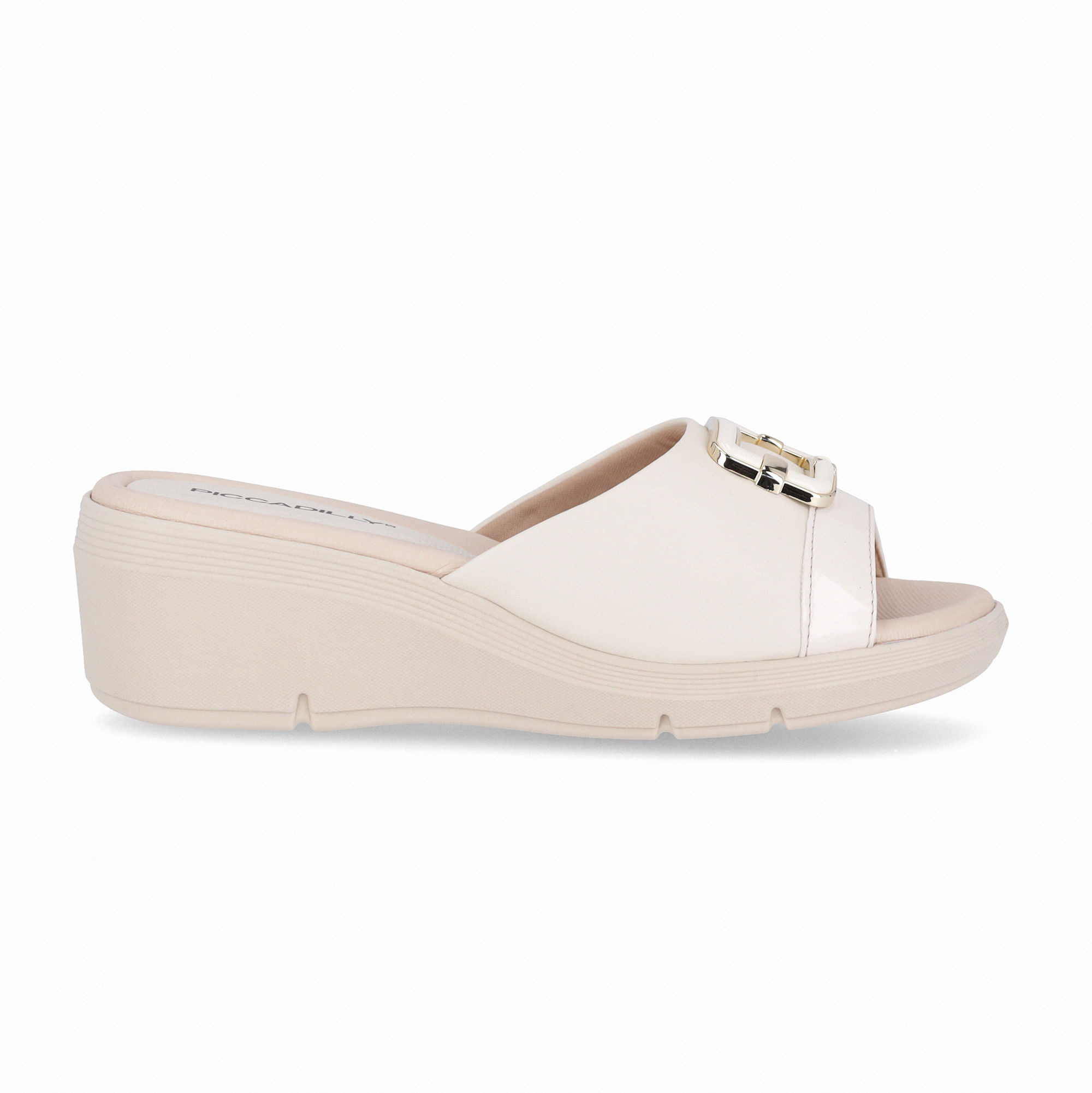 Tamanco Cecilia Anabela Médio Off White