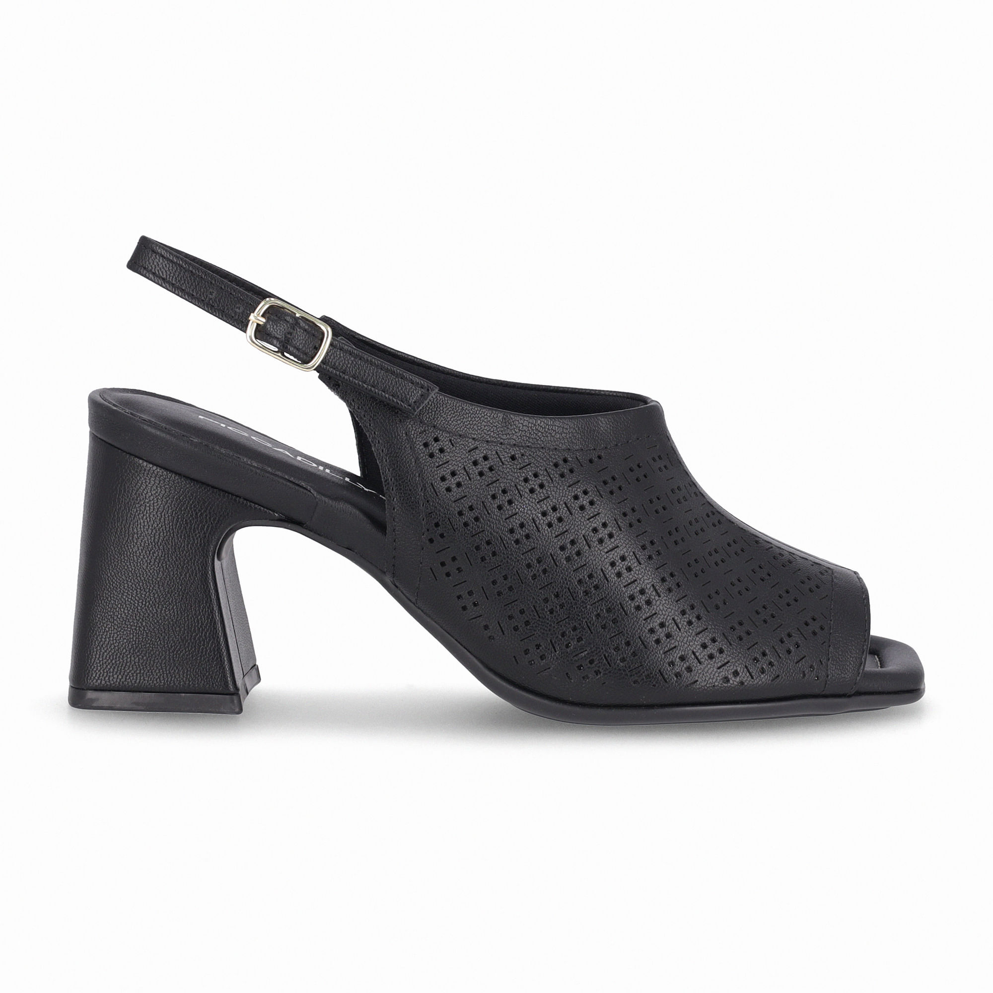 Sapato Slingback Flavia Salto Alto Preto