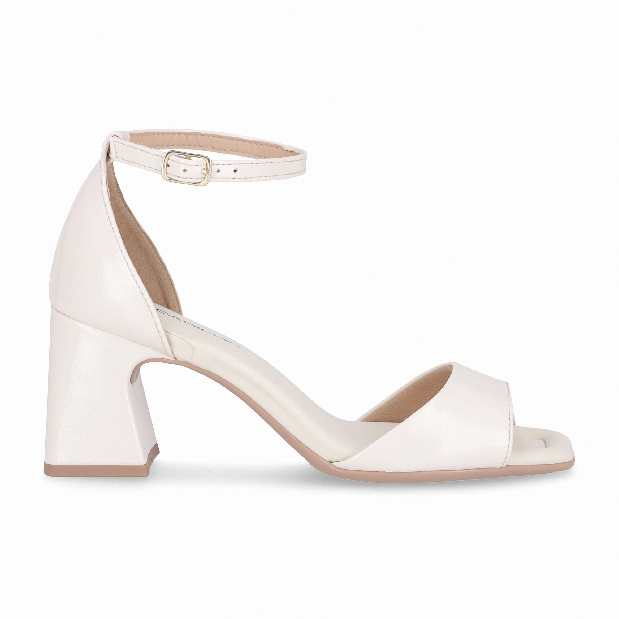 Sandália Flavia Salto Alto Off White