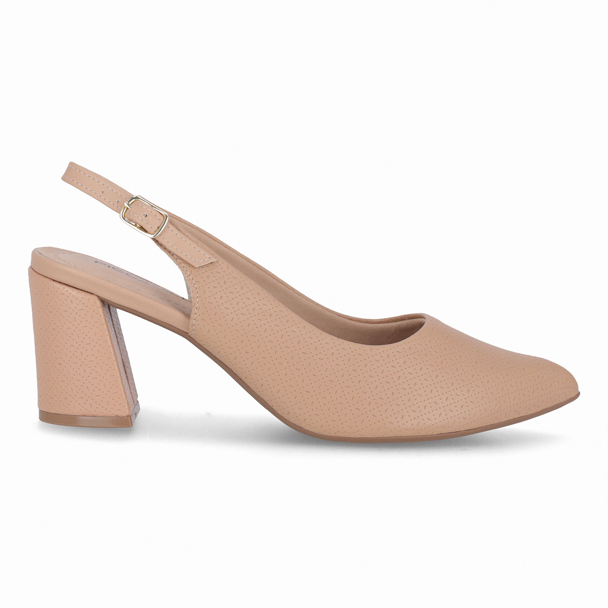 Sapato Slingback Luiza Salto Alto Nude Claro