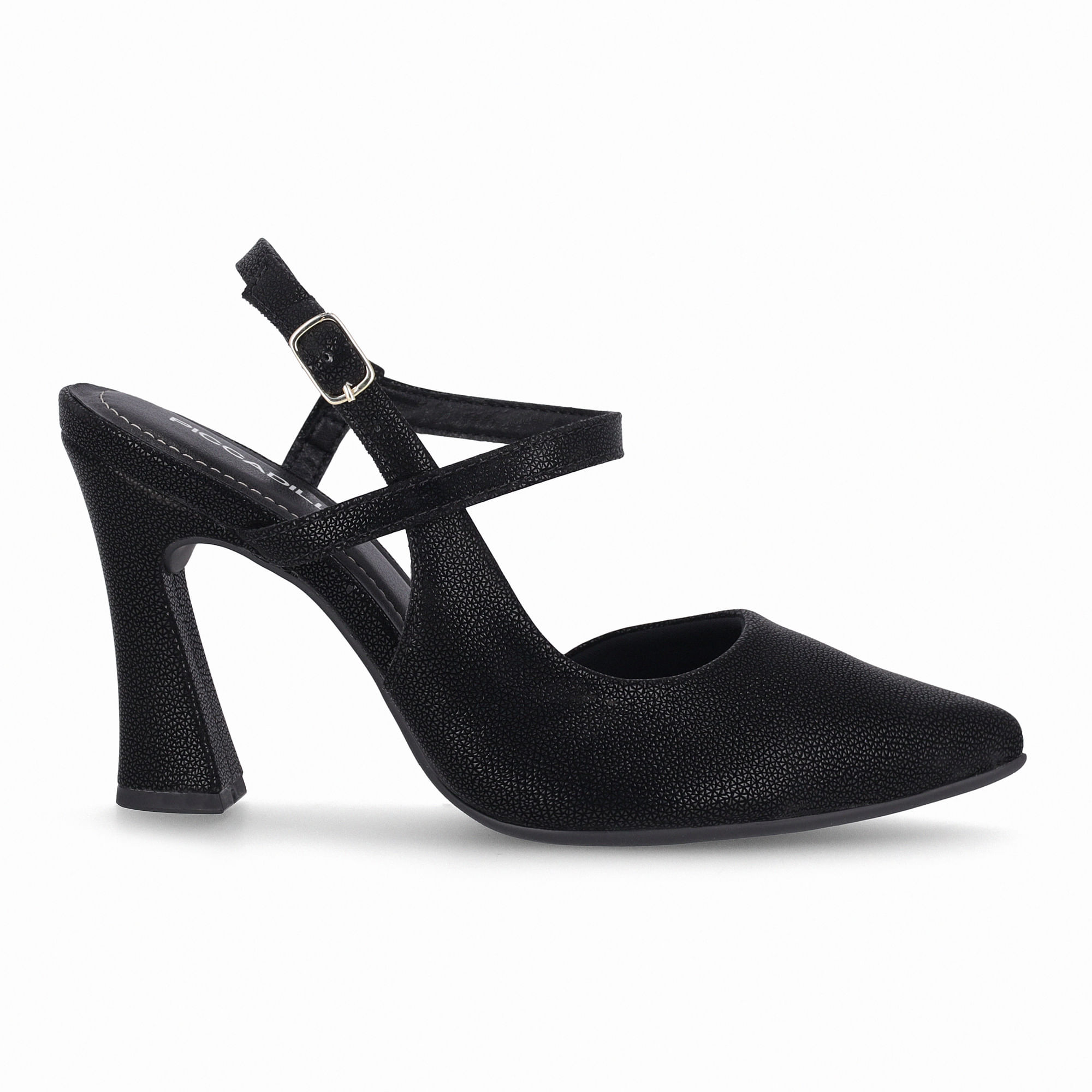 Sandália Slingback Silvana Salto Alto Preto
