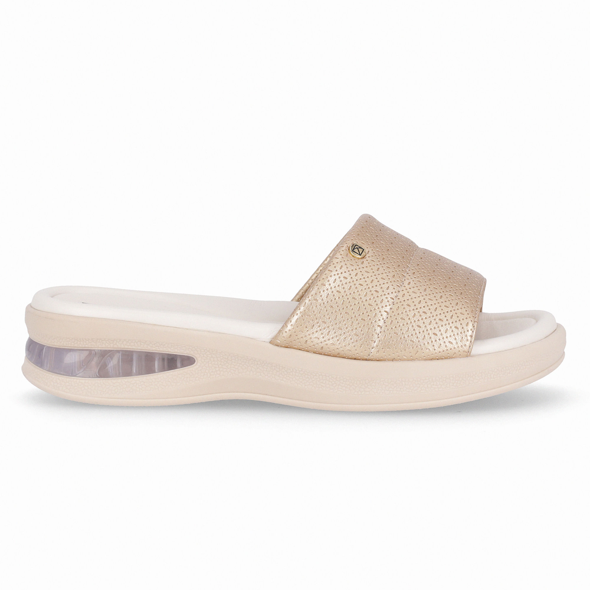 Tamanco SoftStep Anabela Médio Ouro
