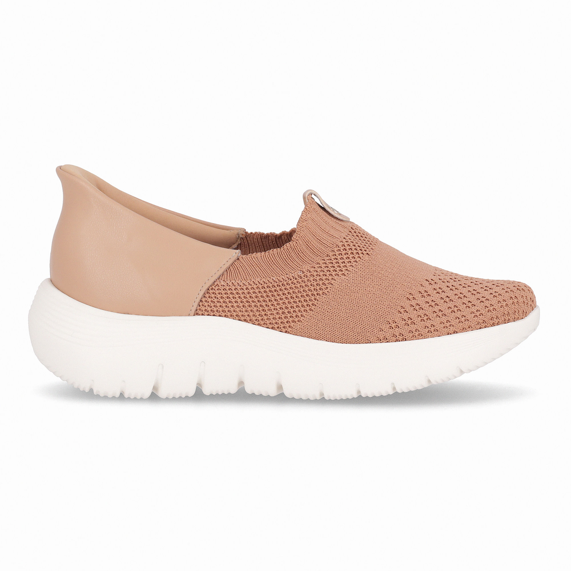 Tênis SlipFit Salto Médio Nude Claro
