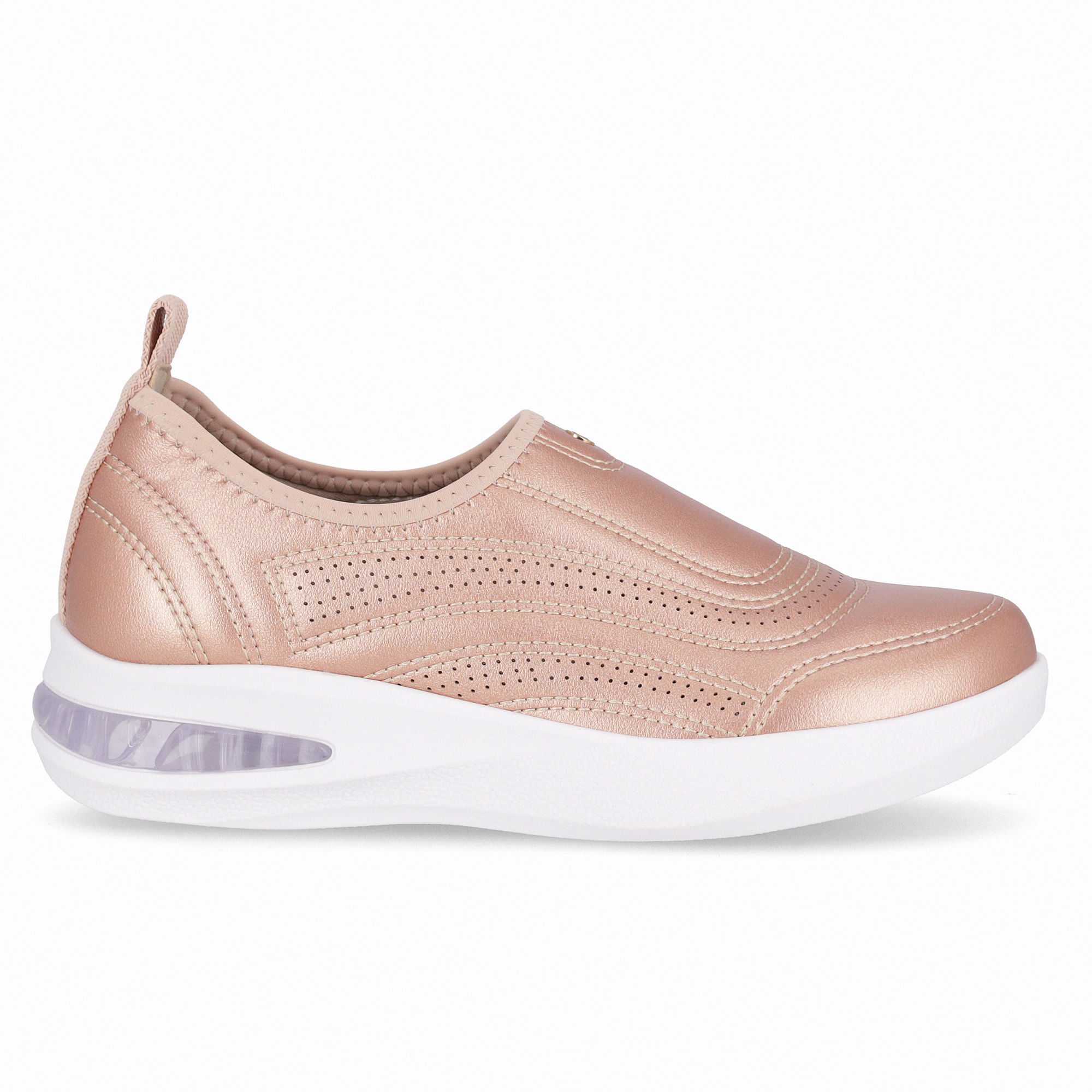 Tênis SoftStep Médio Ouro Rosado com Rose