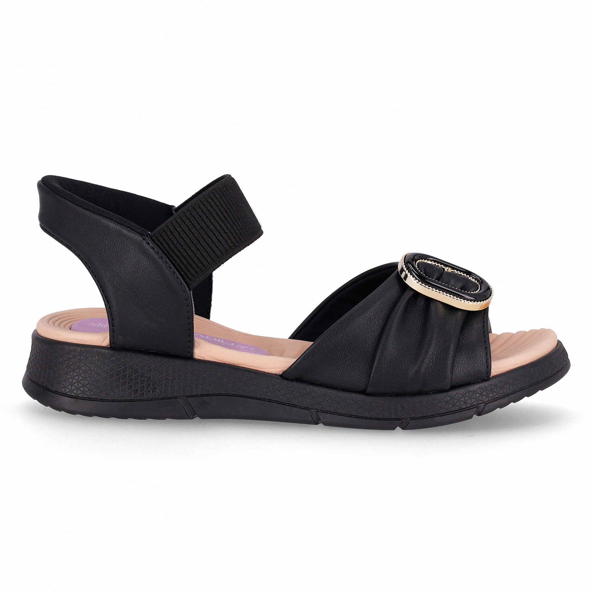 Papete SlipFit Anabela Médio Preto