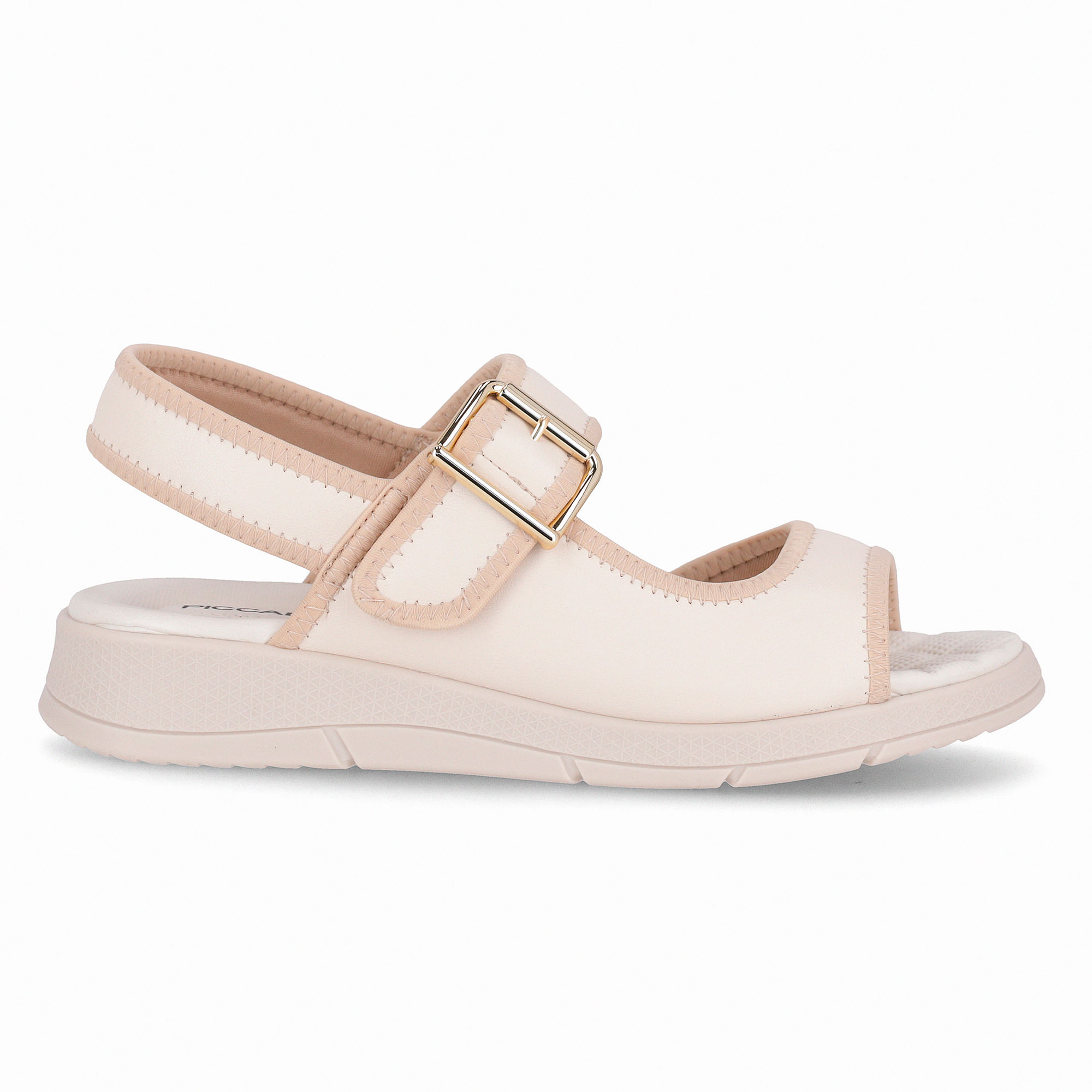 Papete Esporão Anabela Médio Off White com Marfim