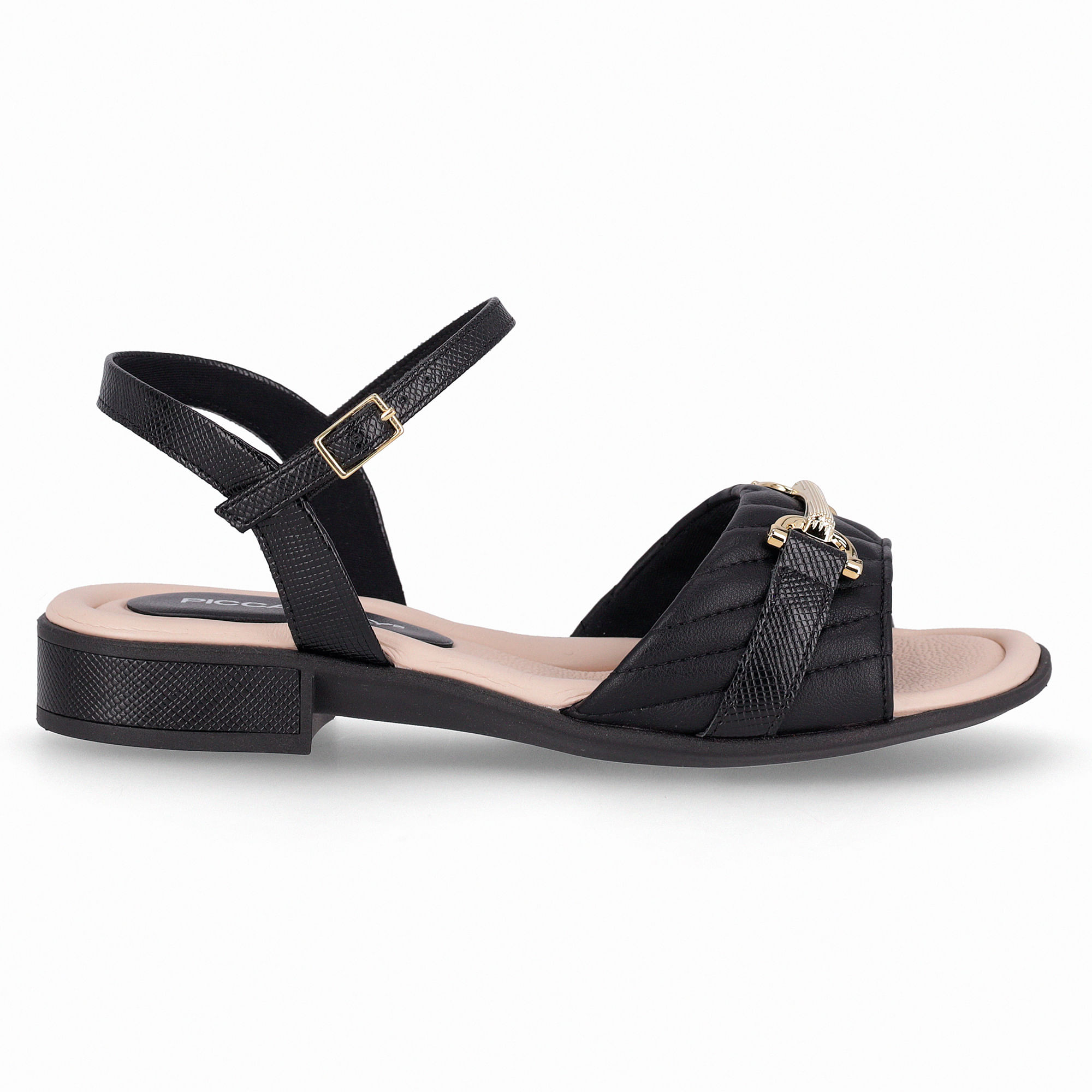 Sandália Taila Salto Baixo Preto
