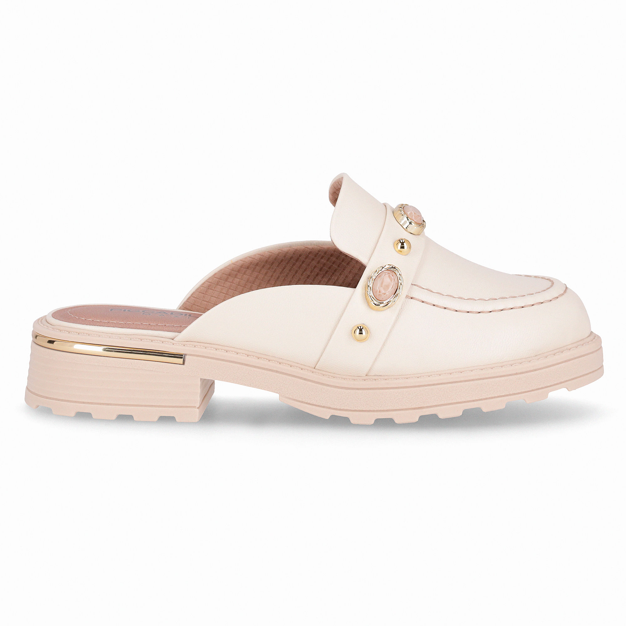 PICCADILLY MAXI - Sapato Mule Gisa Anabela Médio Off White