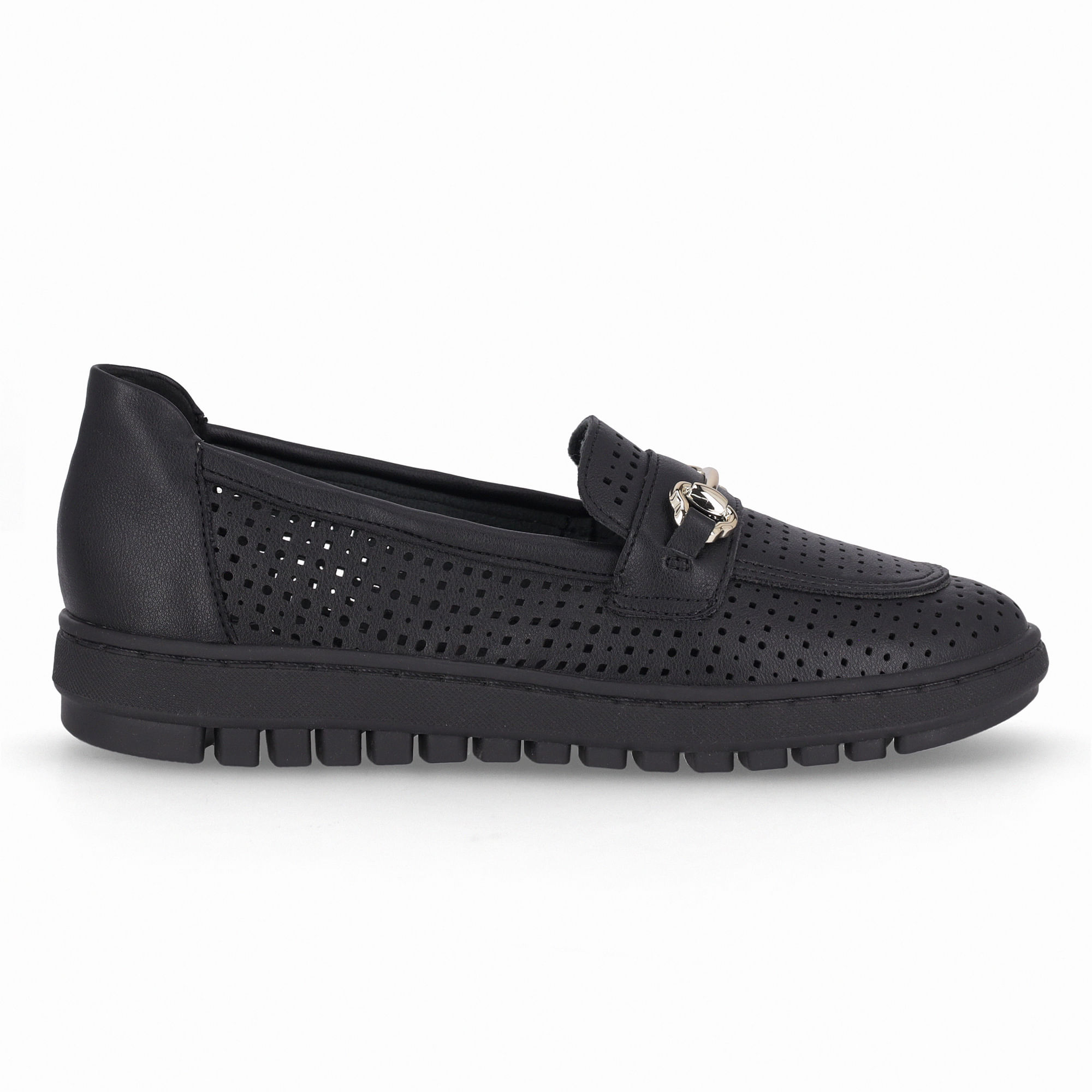 Sapato Mocassim Nici Salto Baixo Preto