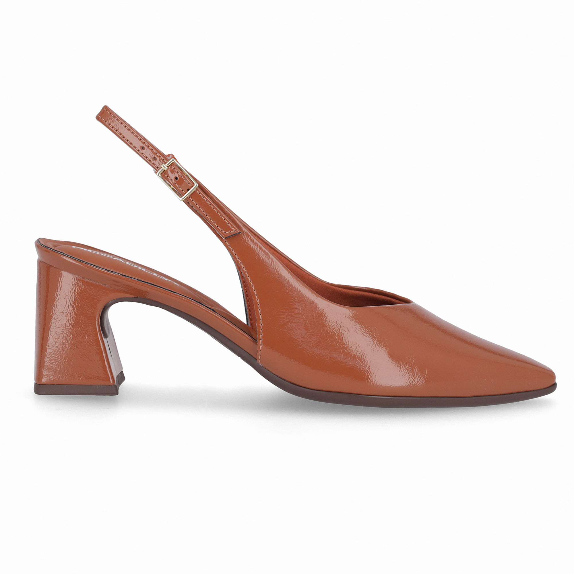 Sapato Slingback Irene Salto Alto Ocre