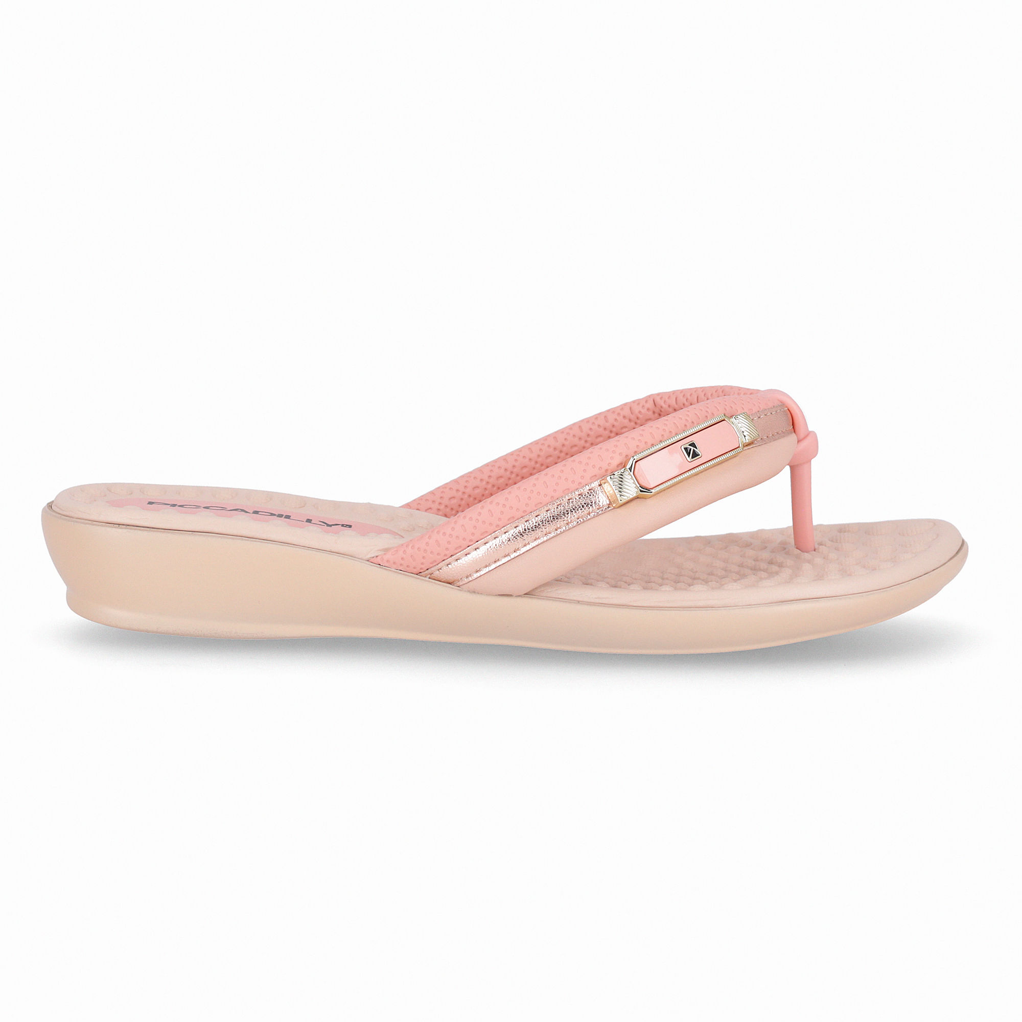 Chinelo Camila Rasteira Iogurte com Rose