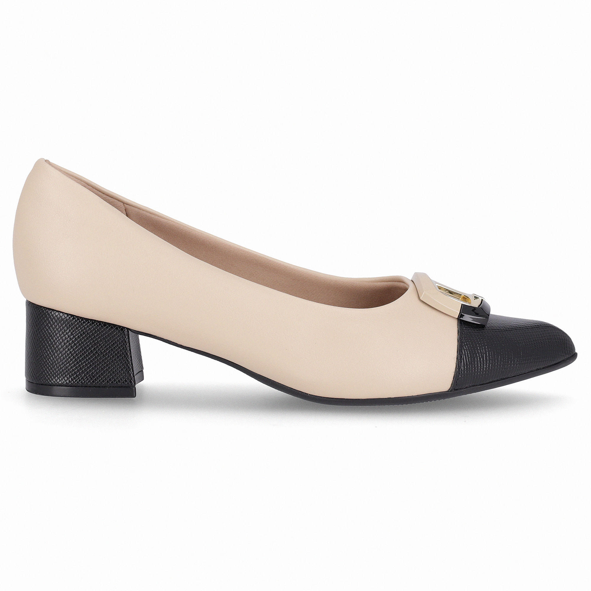 Scarpin Taci Salto Médio Brule com Preto