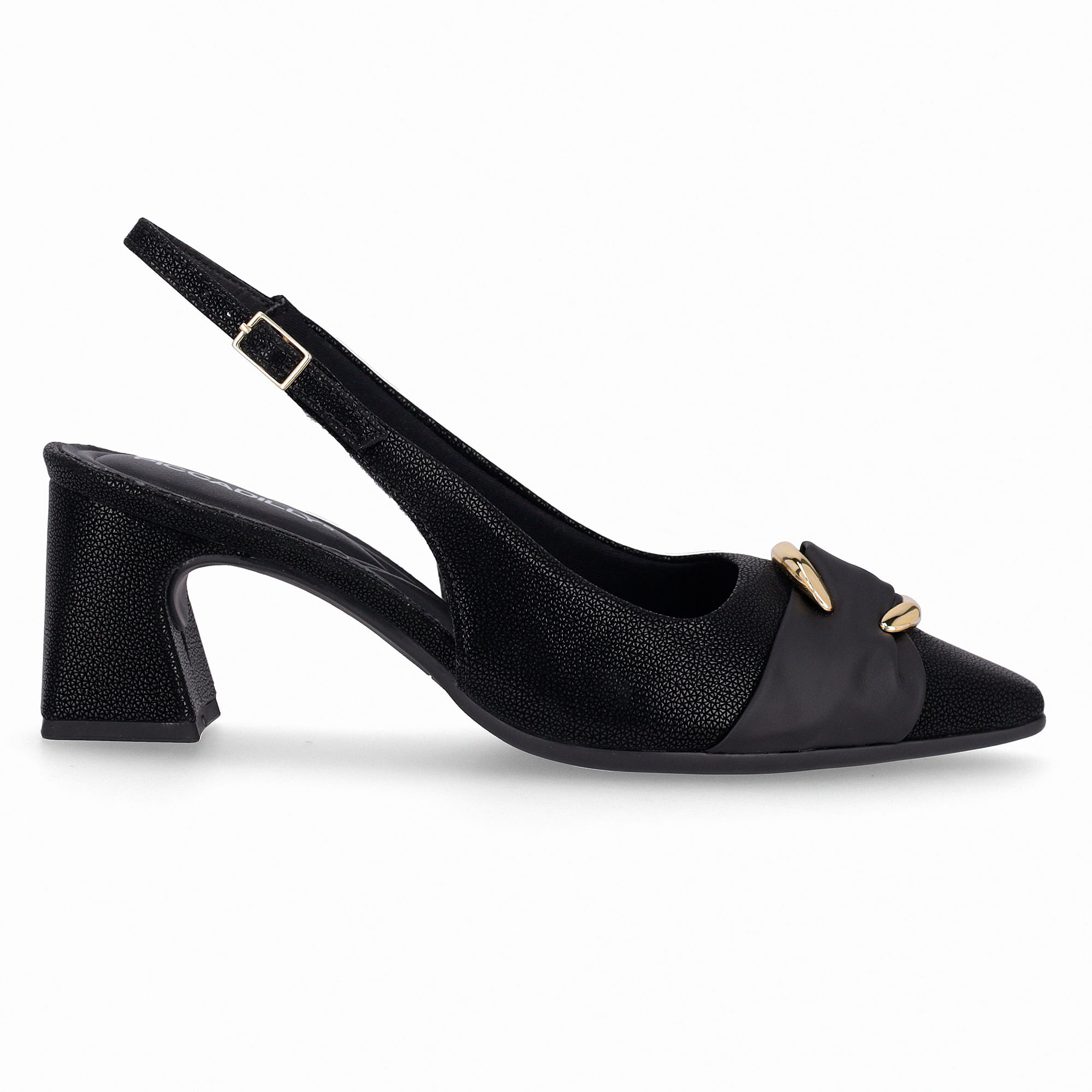 Sapato Slingback Irene Salto Alto Preto
