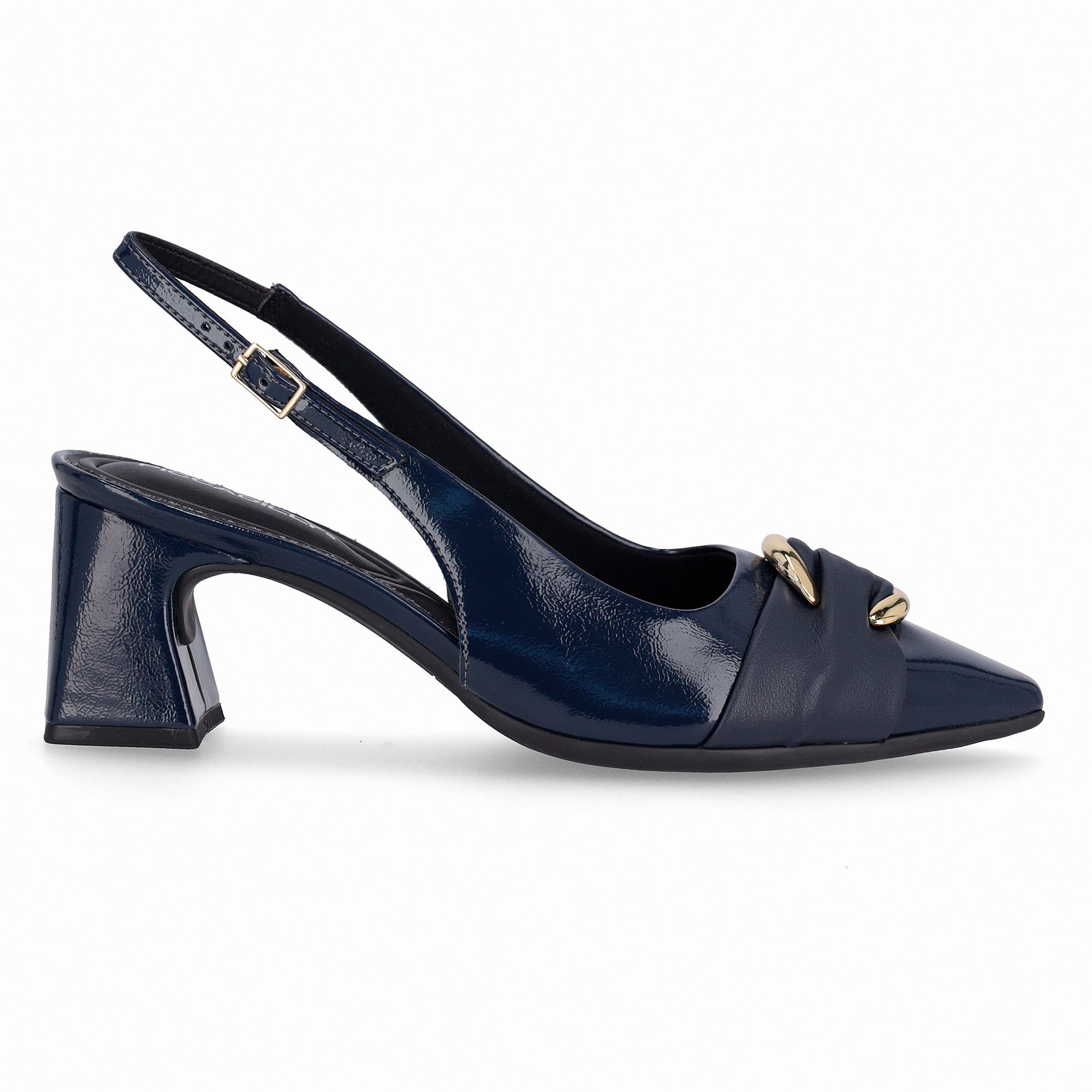 Sapato Slingback Irene Salto Alto Navy
