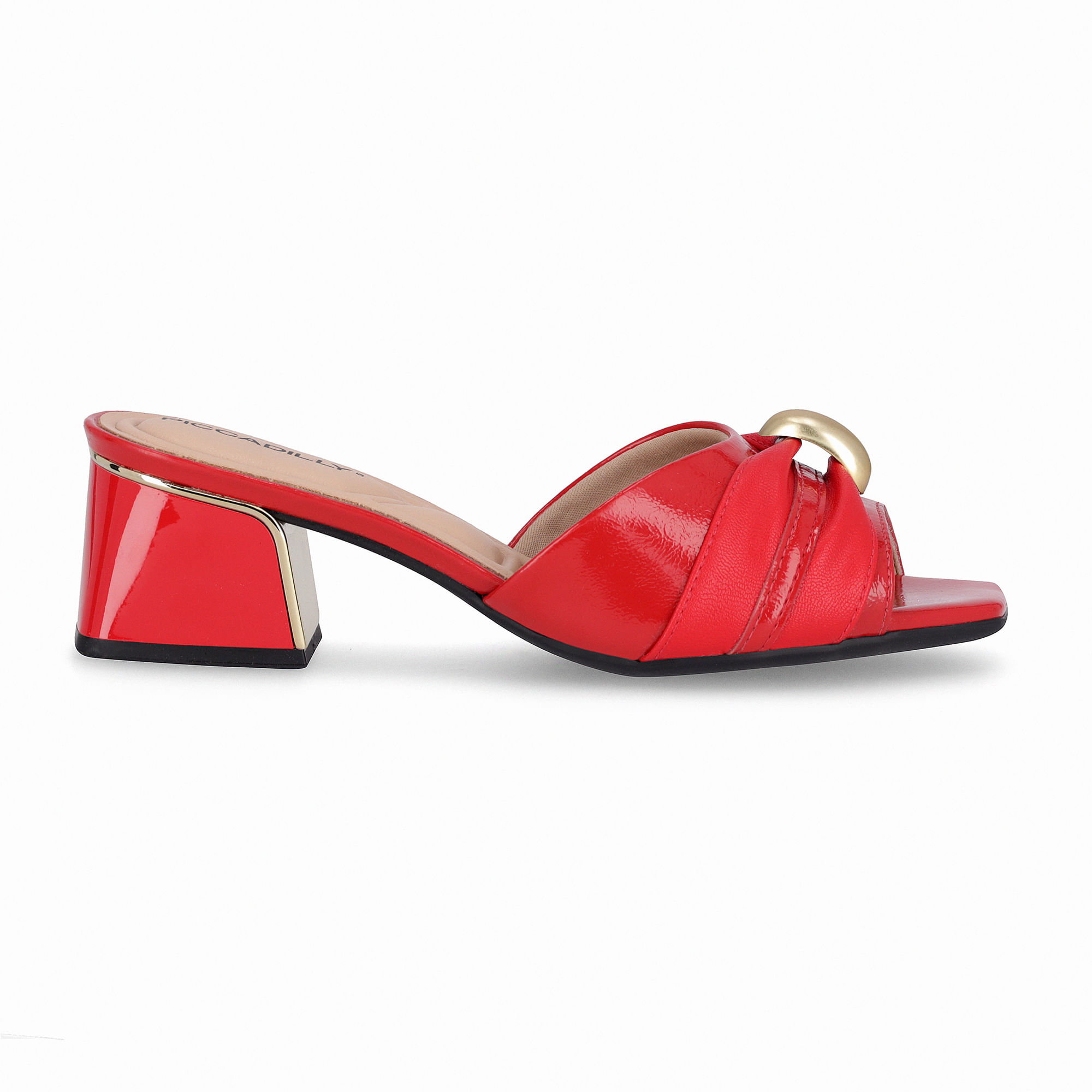 Tamanco Renee Salto Médio Vermelho