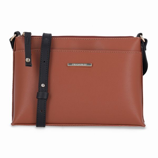 Bolsa Lili Crossbody Pequena Preto com Ocre U