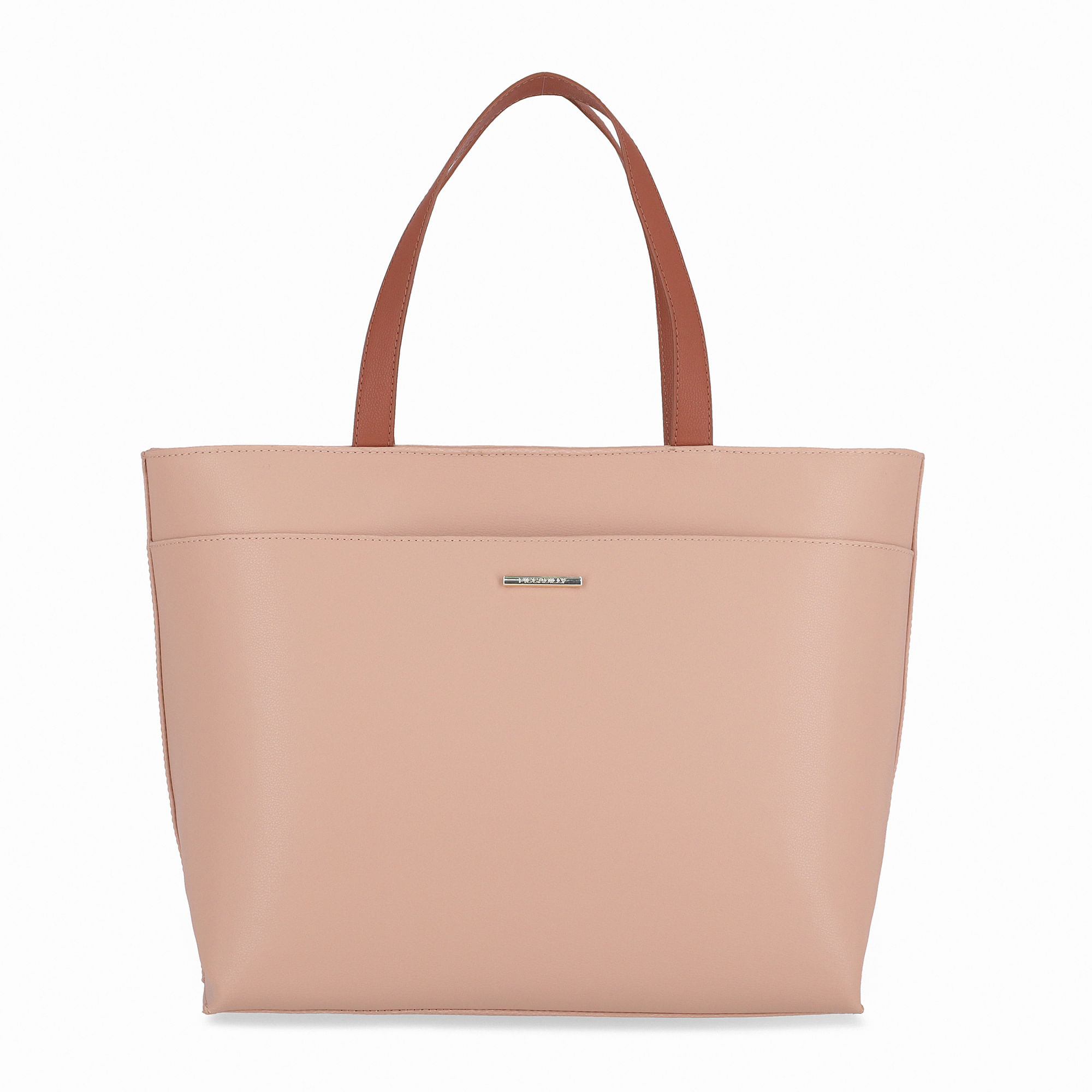 Bolsa Yasmin Shopping Grande Ocre com Rose