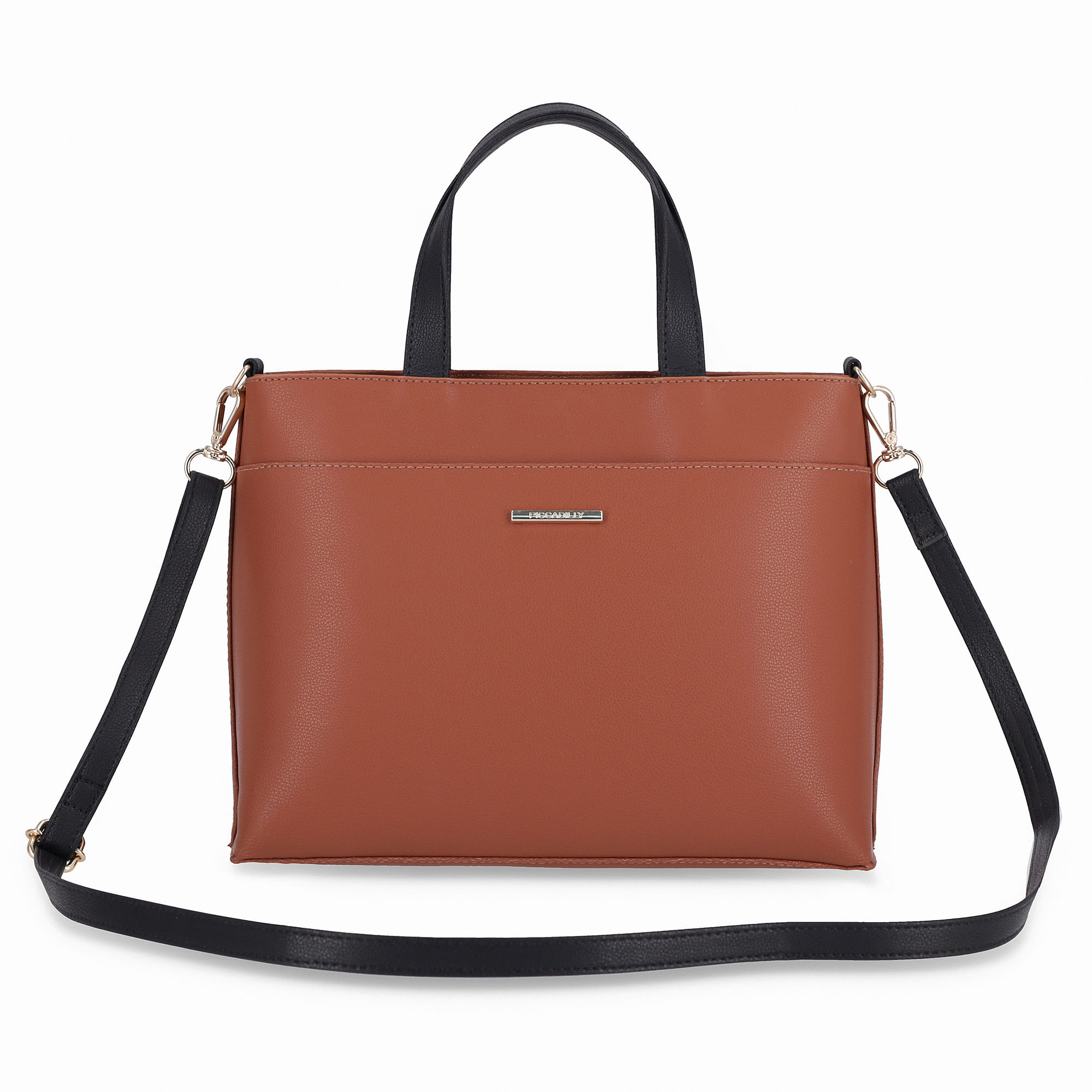 Bolsa Rebeca Tote Grande Preto com Ocre