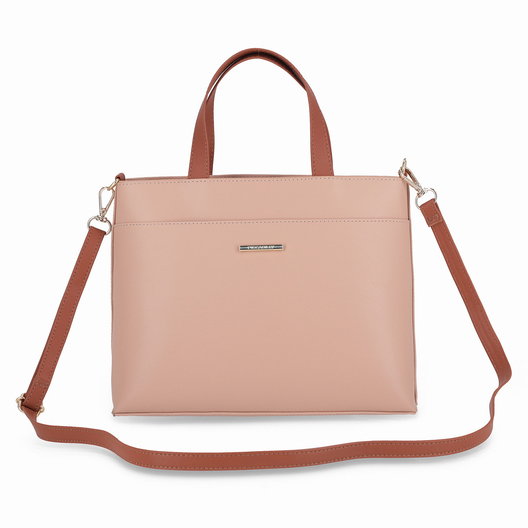 Bolsa Rebeca Tote Grande Ocre com Rose