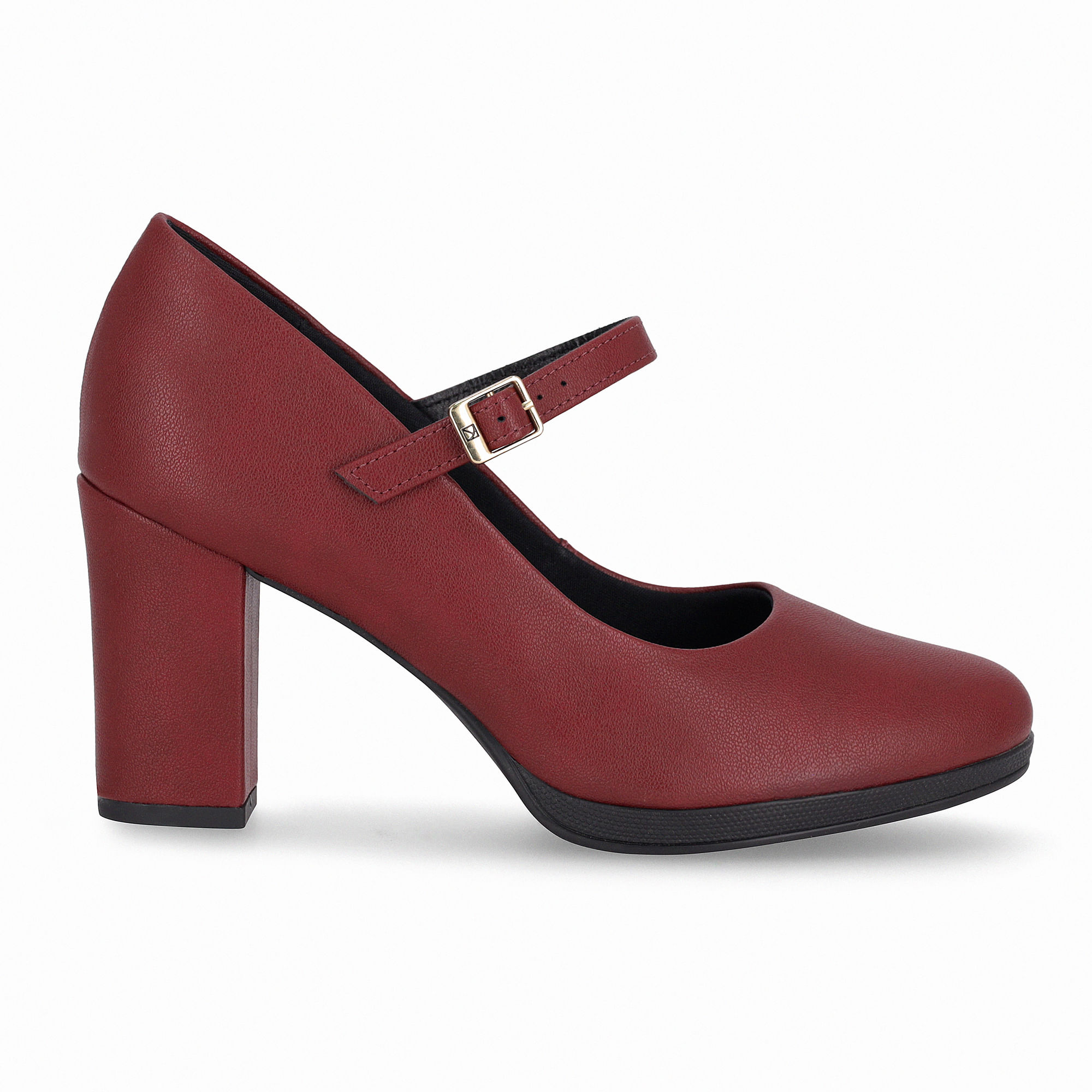 Scarpin Boneca Deise Salto Alto Burgundy