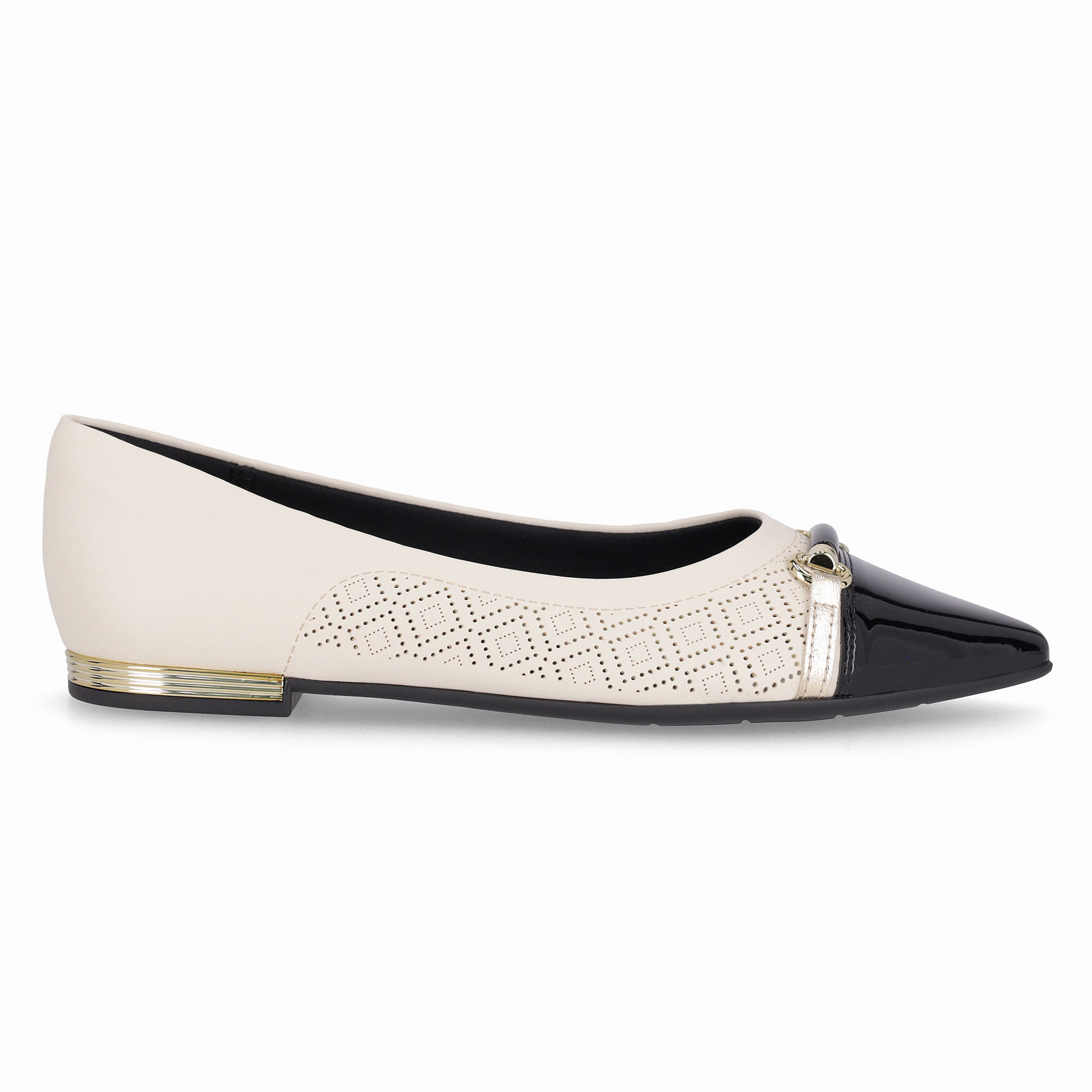 Sapatilha Ana Off White com Preto