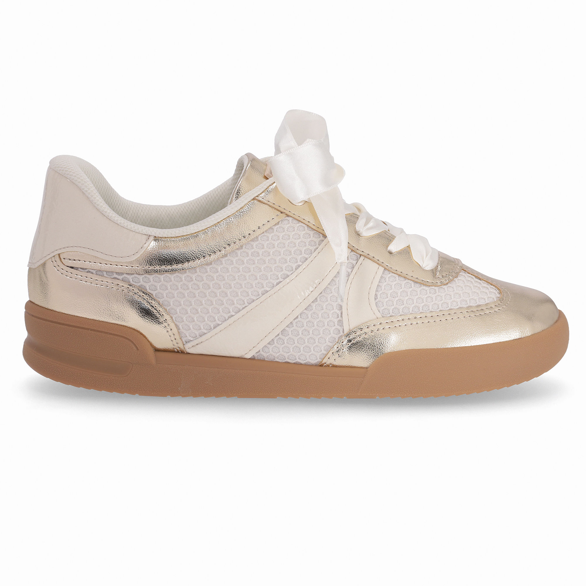 Tênis Caroline Dourado com Off White