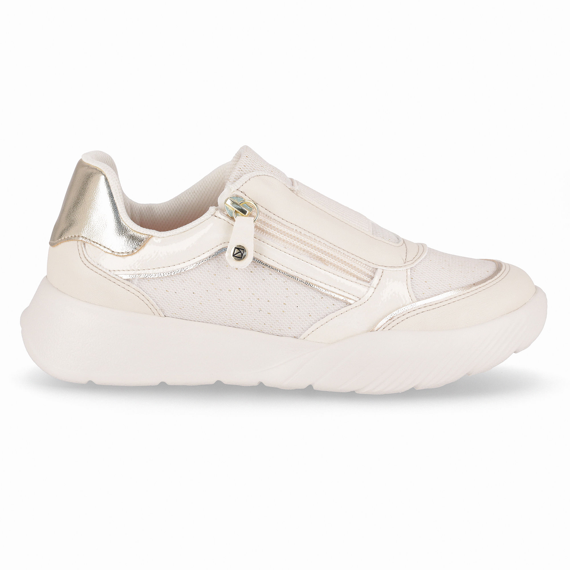 Tênis Fascite  Off White com Ouro