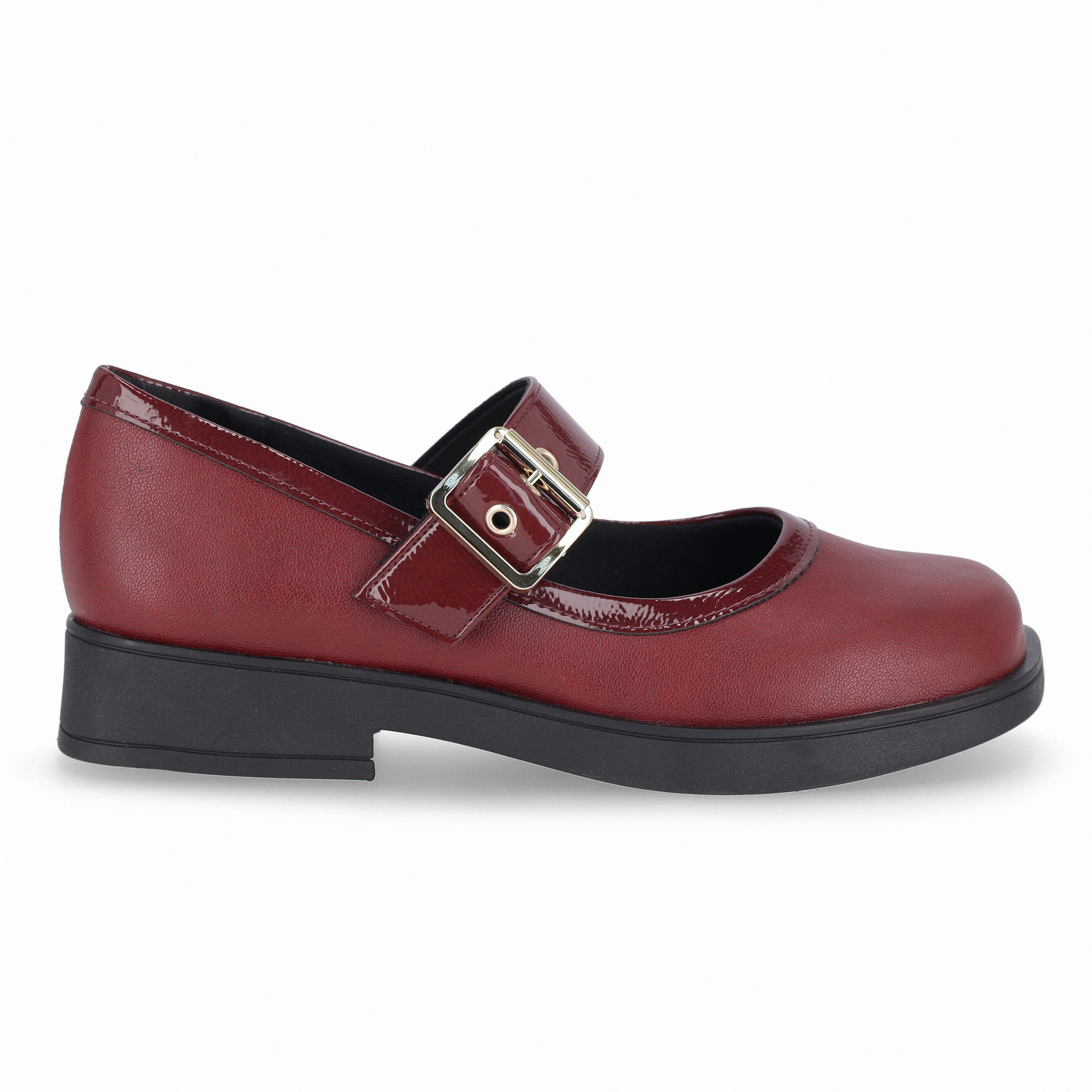 Sapato Boneca Francisca Salto Baixo Burgundy