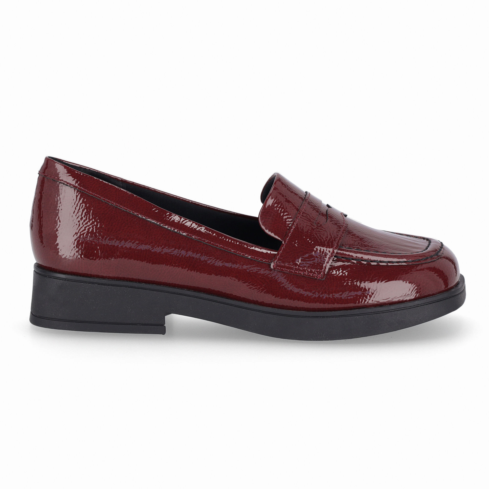 Loafer Francisca Salto Baixo Burgundy