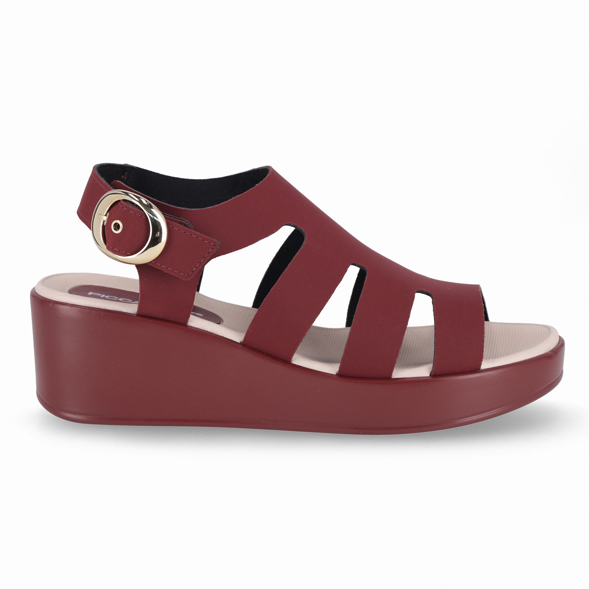 Sandália Anabela Médio Burgundy