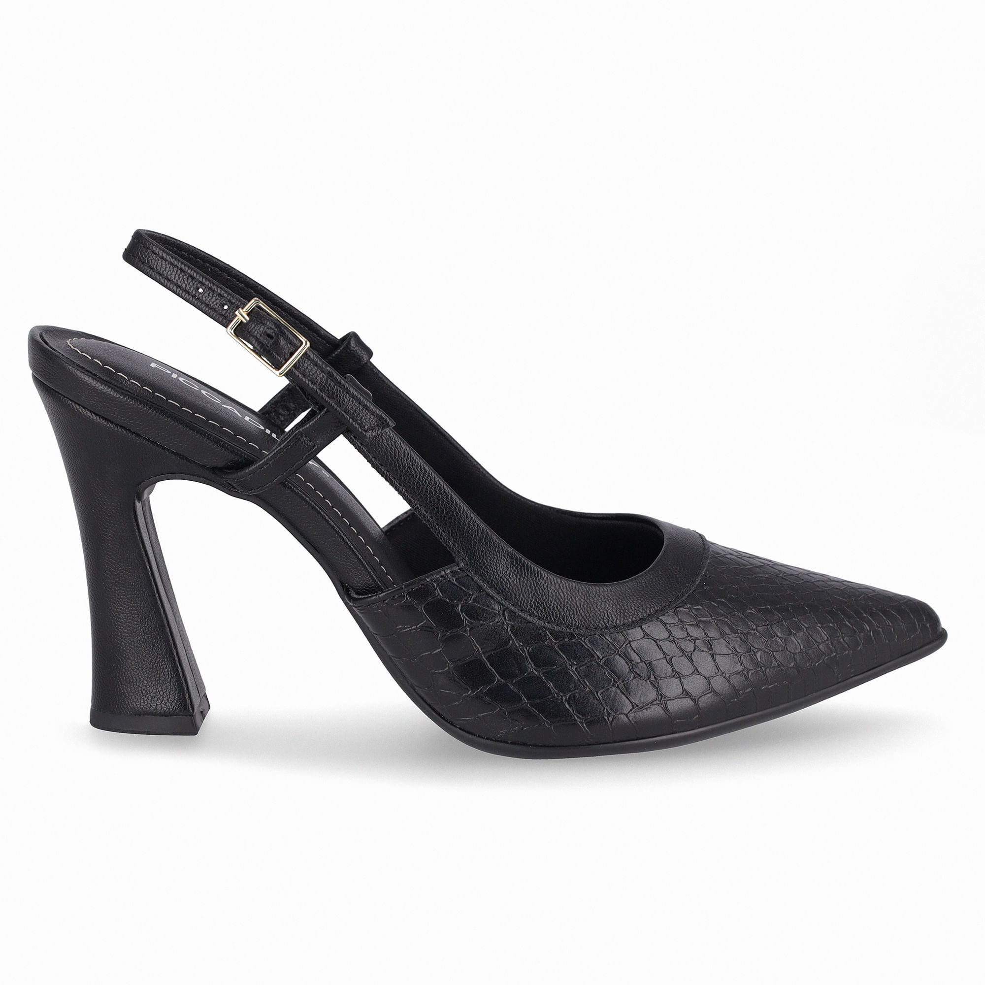 Slingback Silvana Salto Alto Preto