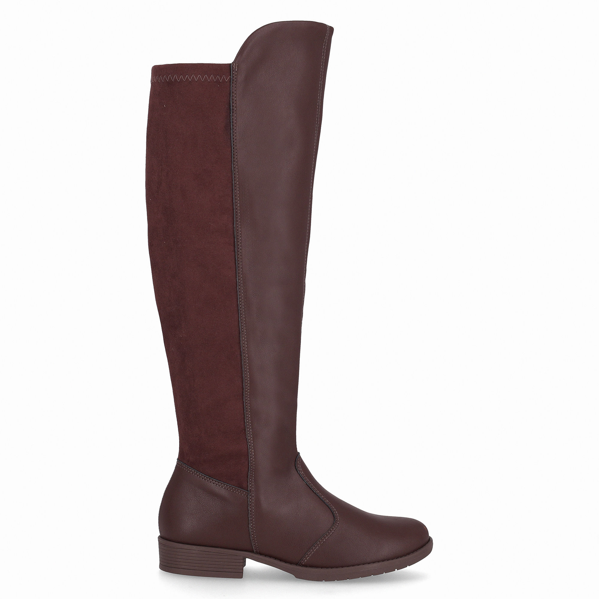 Bota Leci Cano Longo Salto Baixo Cacau