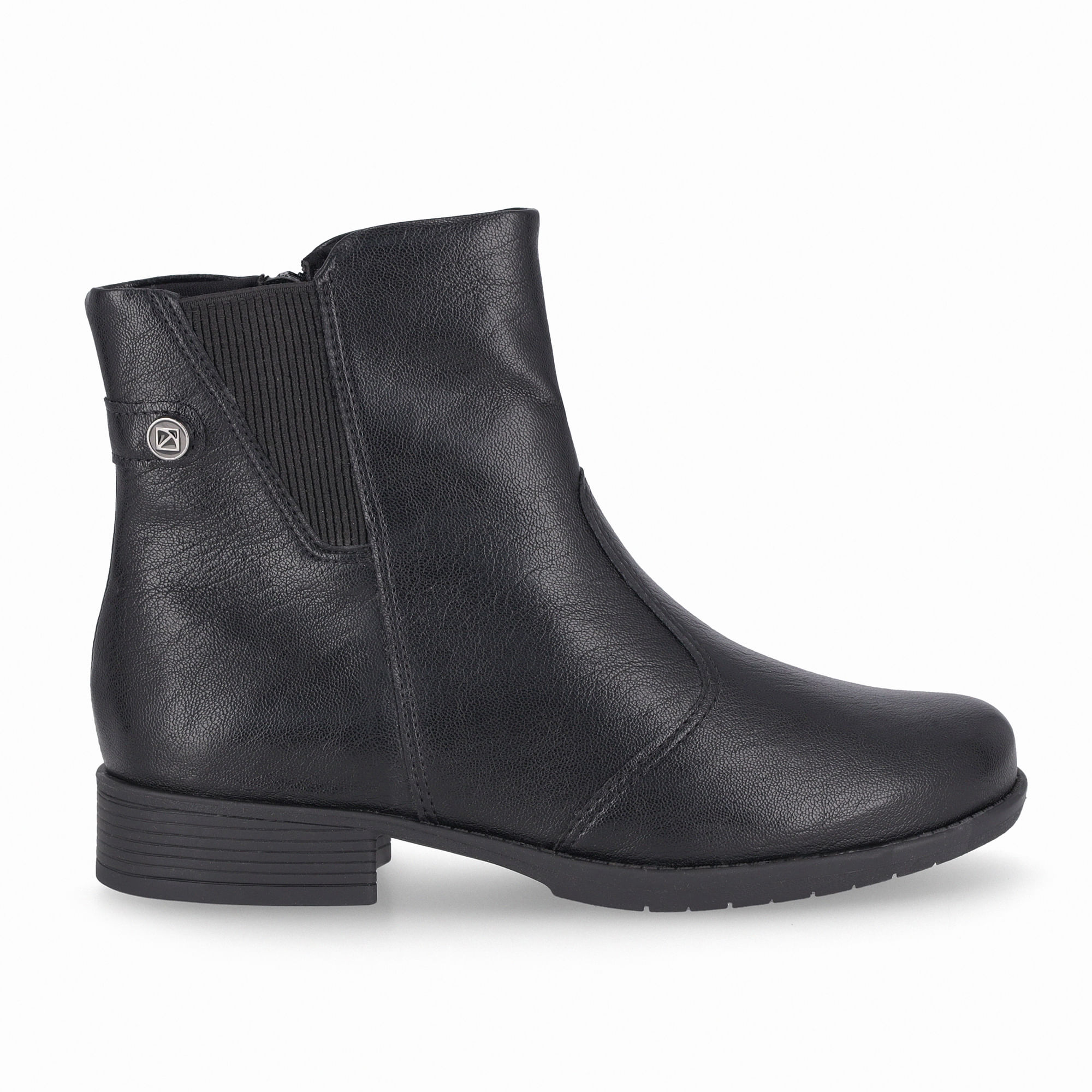 Bota Leci Cano Curto Salto Baixo Preto