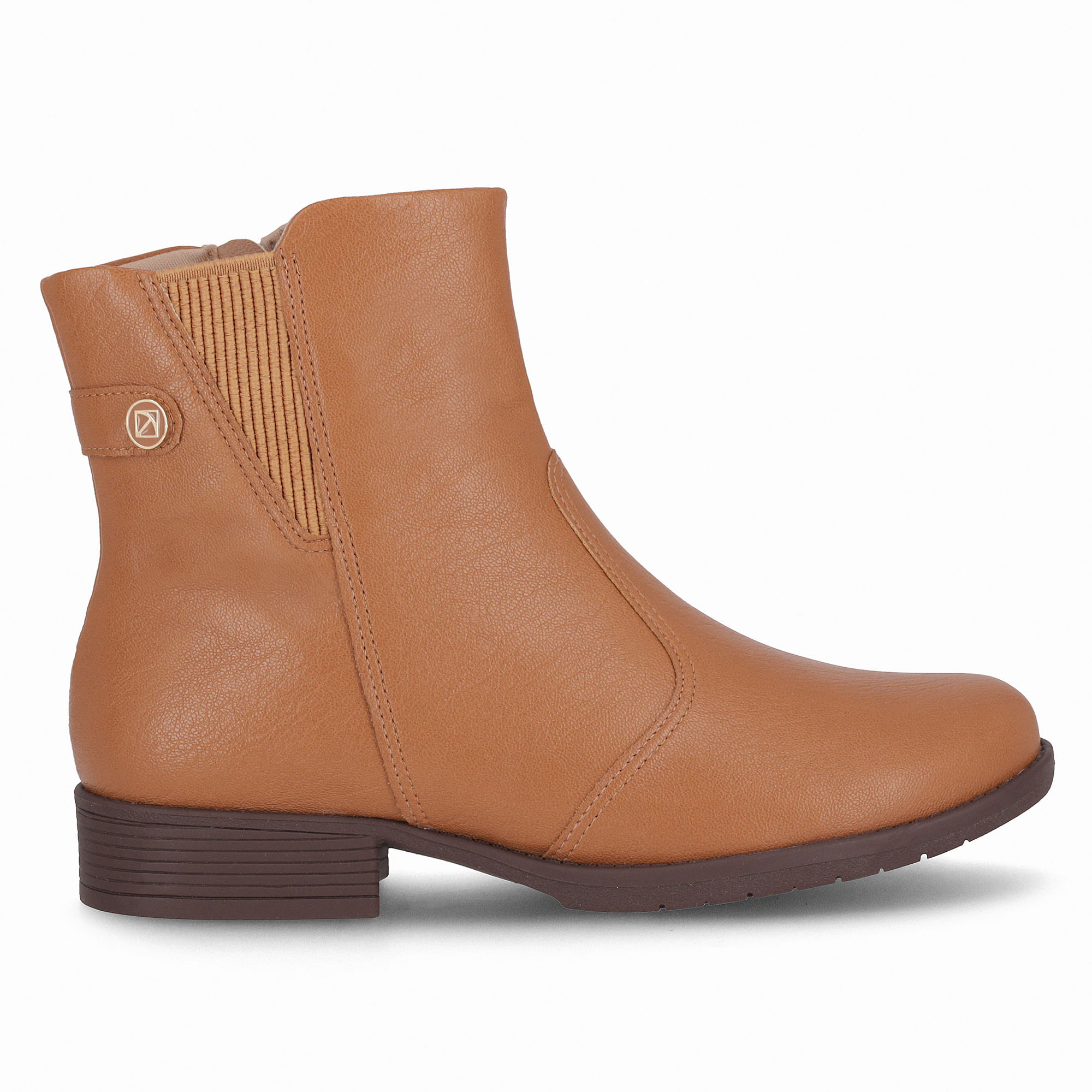 Bota Leci Cano Curto Salto Baixo Mascavo