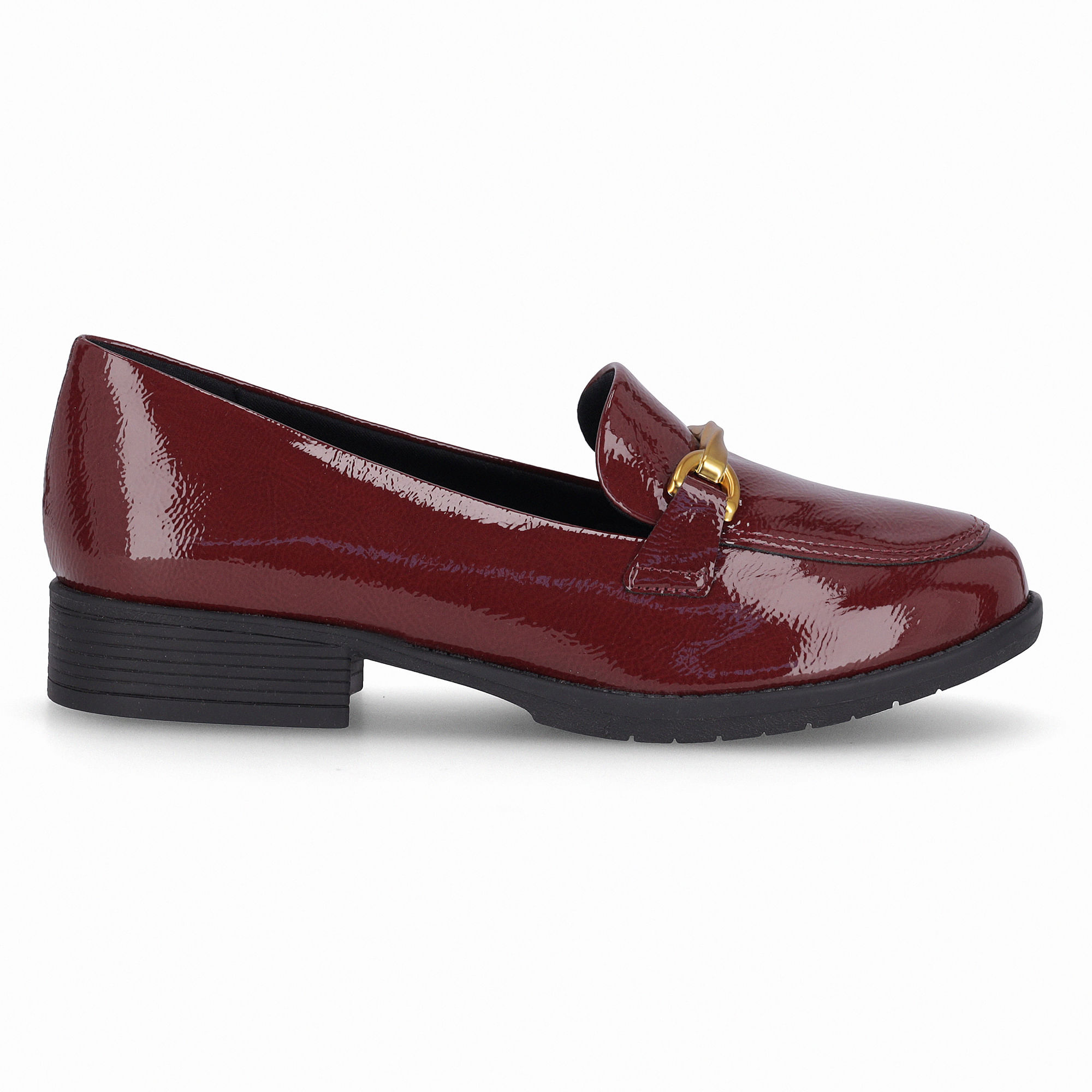 Loafer Leci Salto Baixo Burgundy