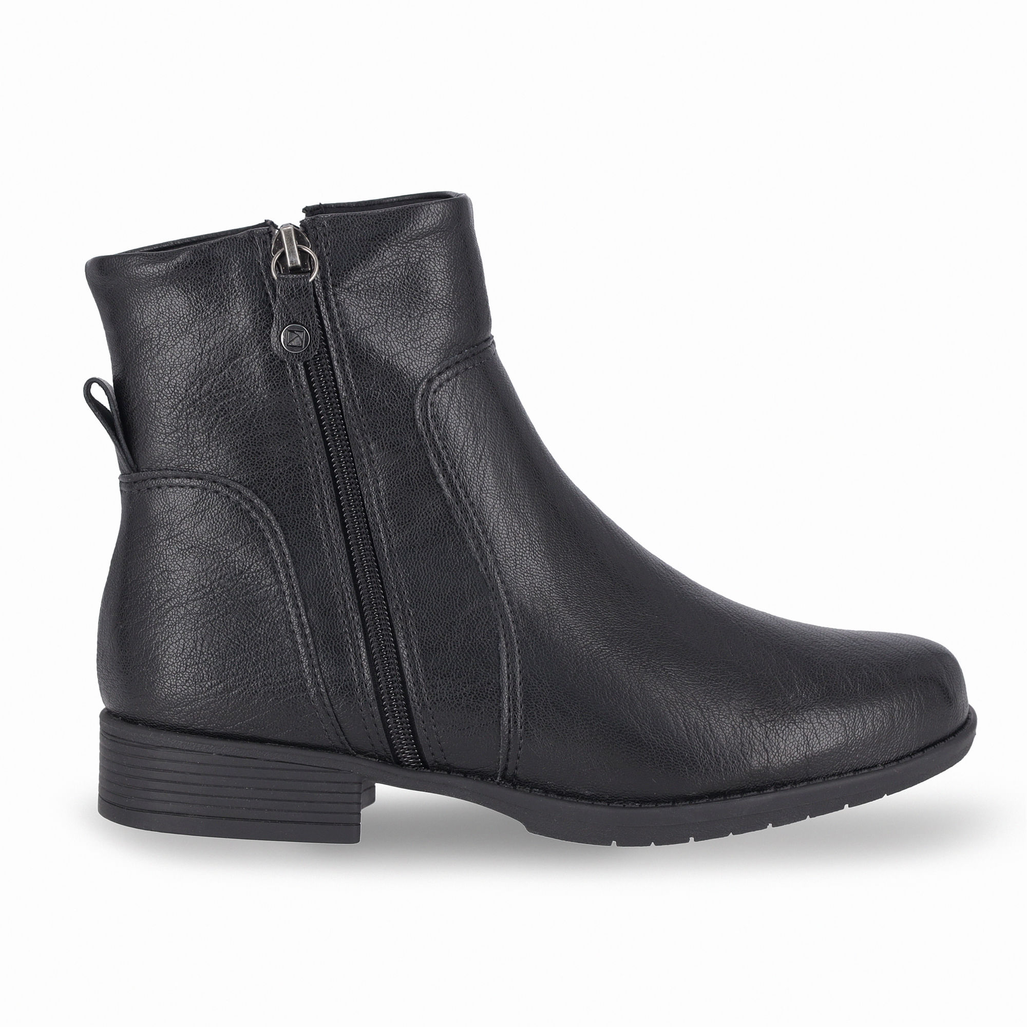 Bota Leci Cano Curto Salto Baixo Preto