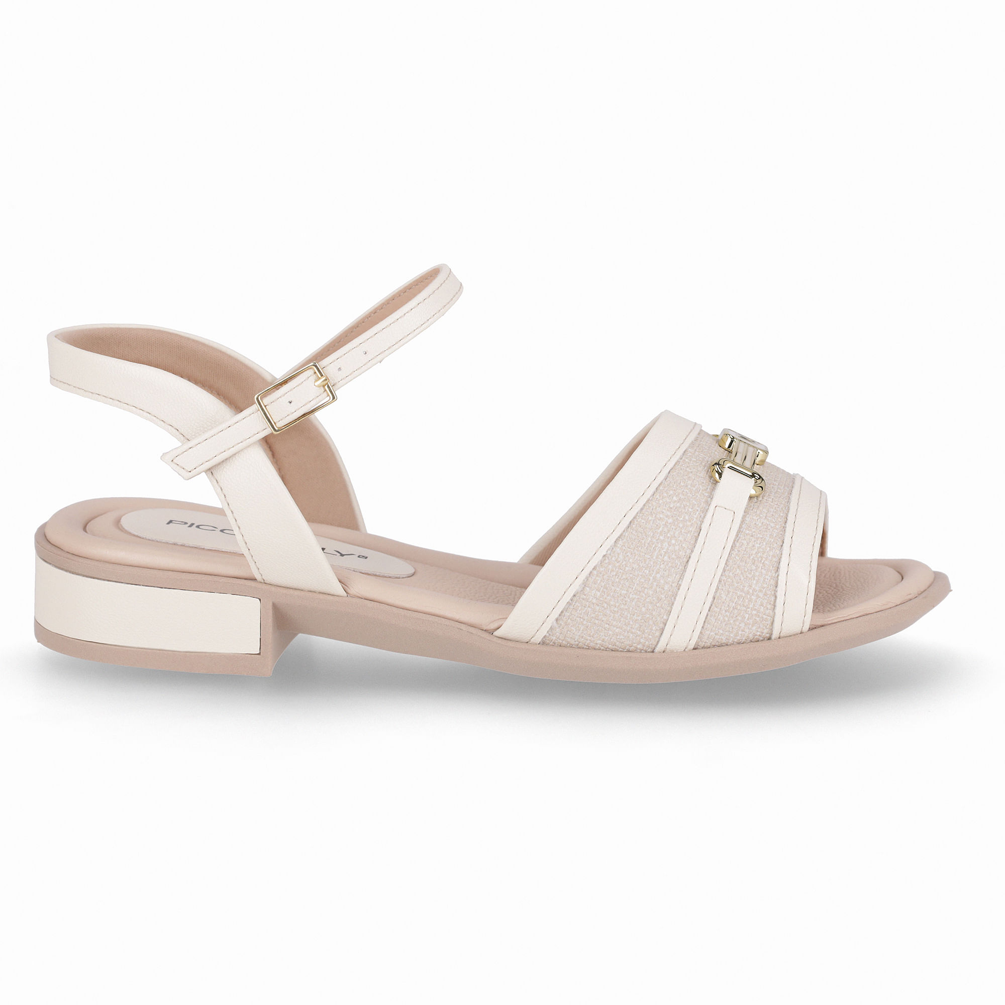 Sandália Taila Salto Baixo Off White