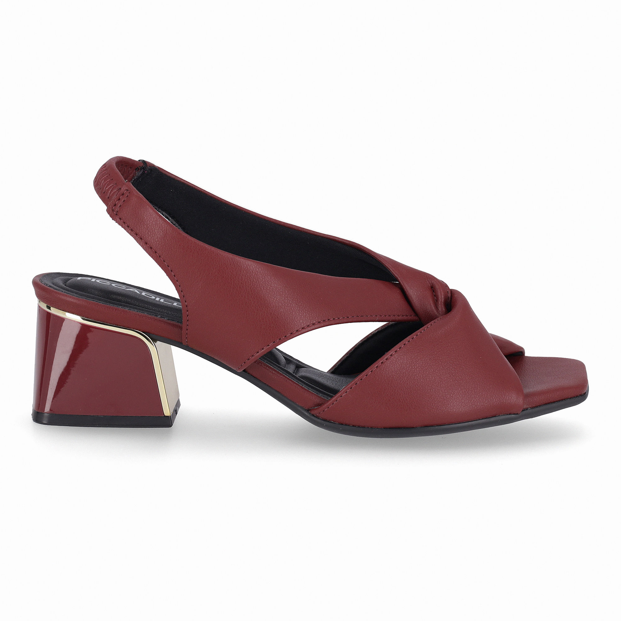 Sandália Renee Salto Médio Burgundy