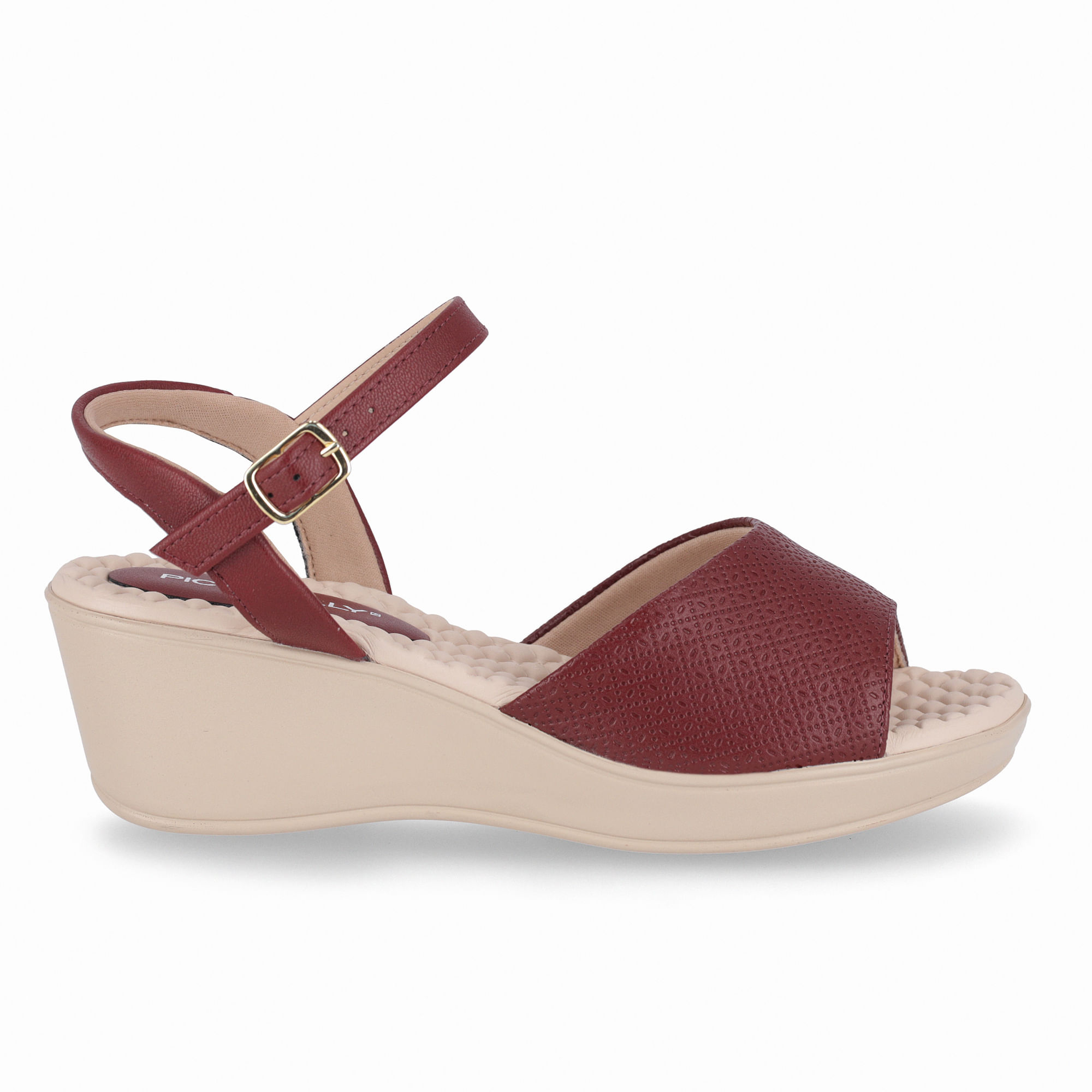 Sandália Cecilia Anabela Médio Burgundy
