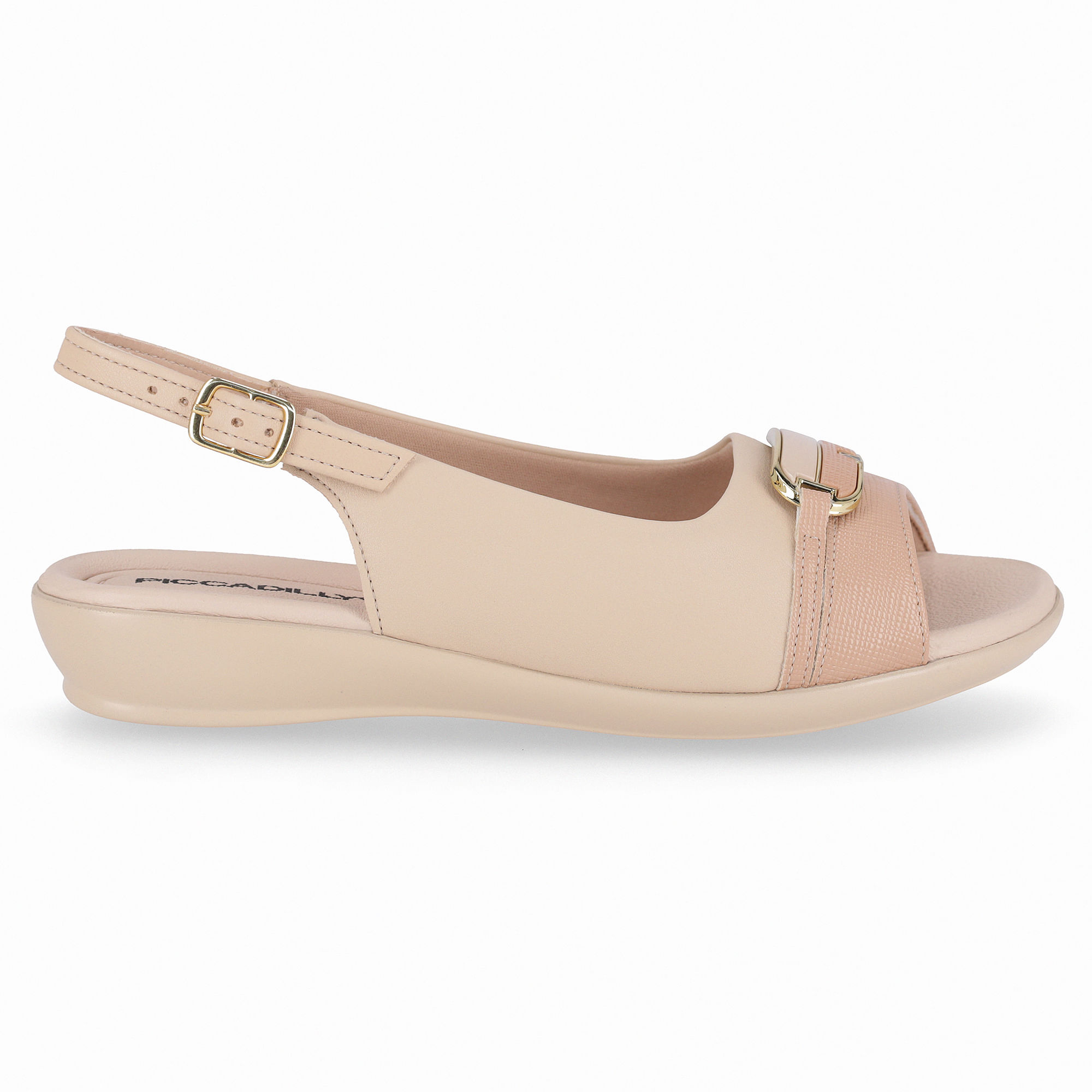 Slingback Peep Toe Camila  Brule com Nude Claro